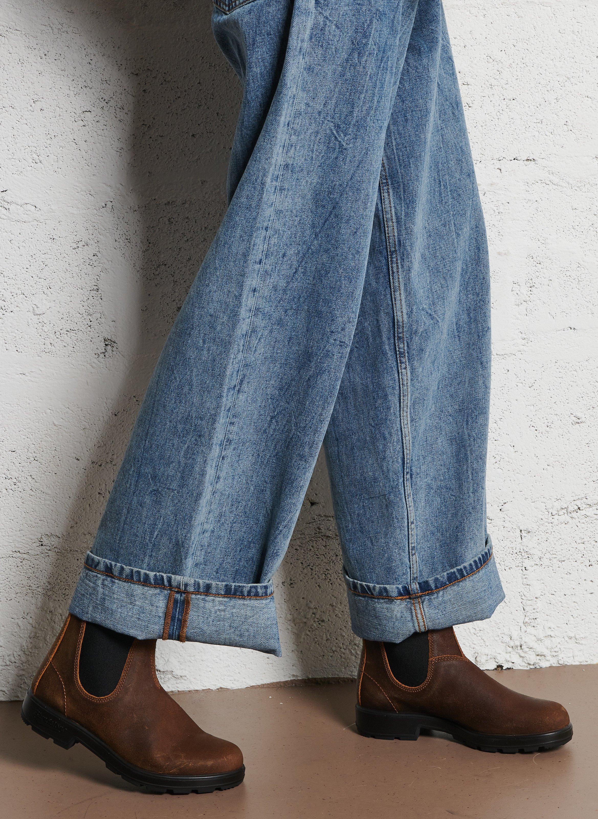 Boots en cuir mélangé - Look 1