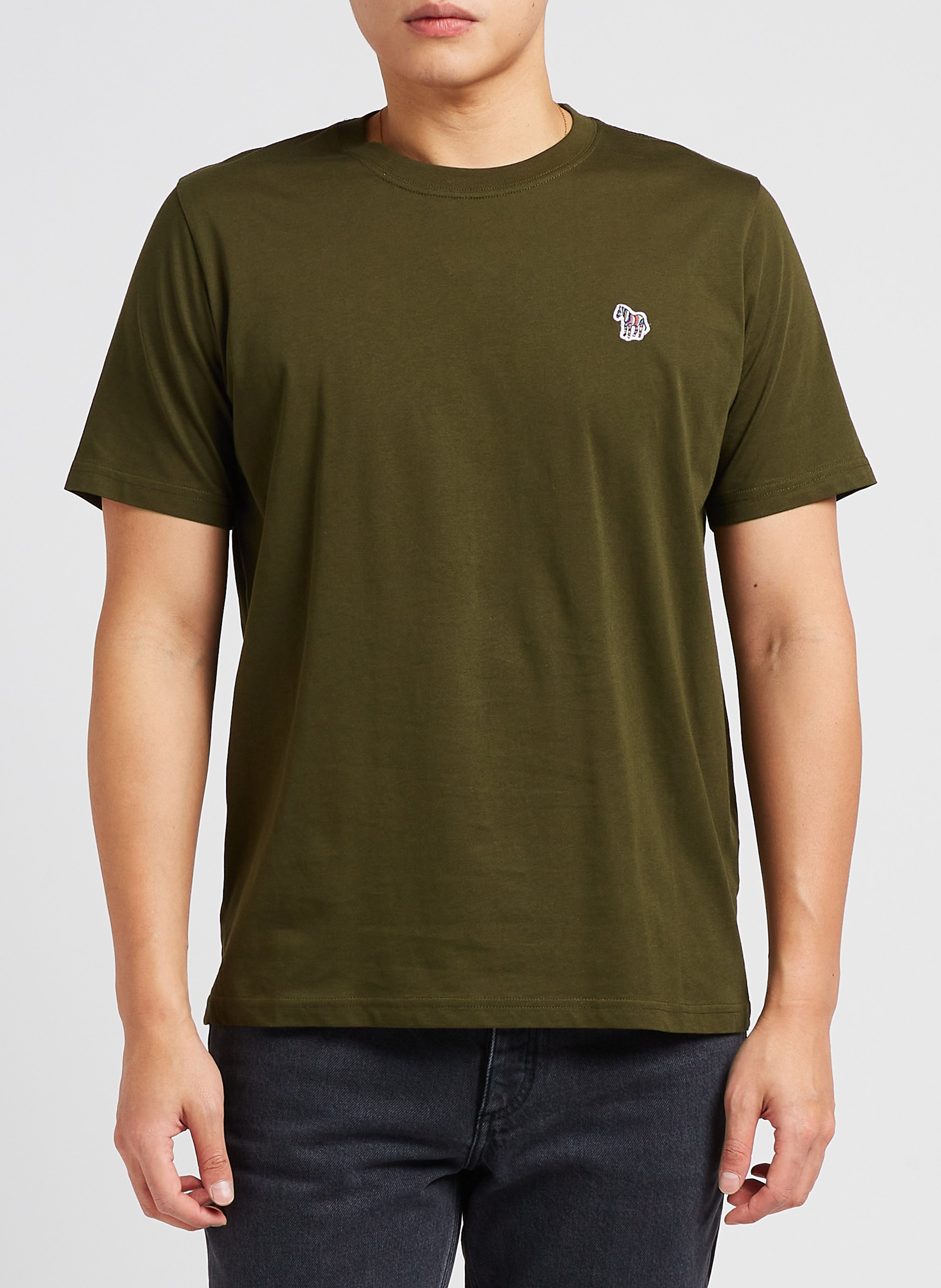 Camiseta de algodón orgánico con cuello redondo VerdePAUL SMITH