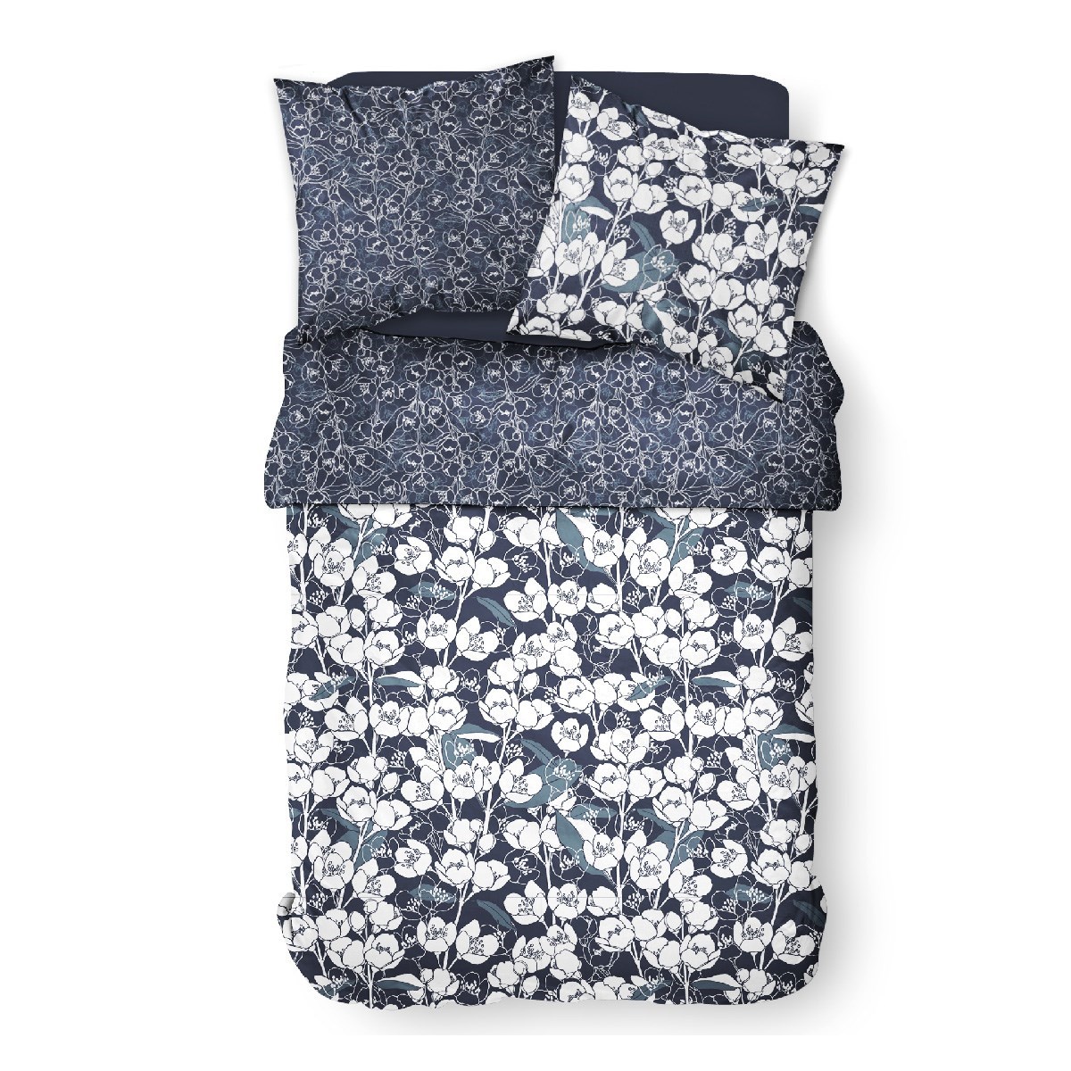 Printed cotton zippered bed set TODAY LINGE DE MAISON Blue