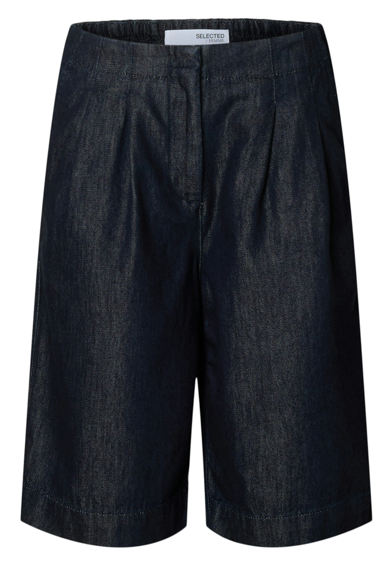 Bermuda droit en coton bio mélangé SELECTED Bleu