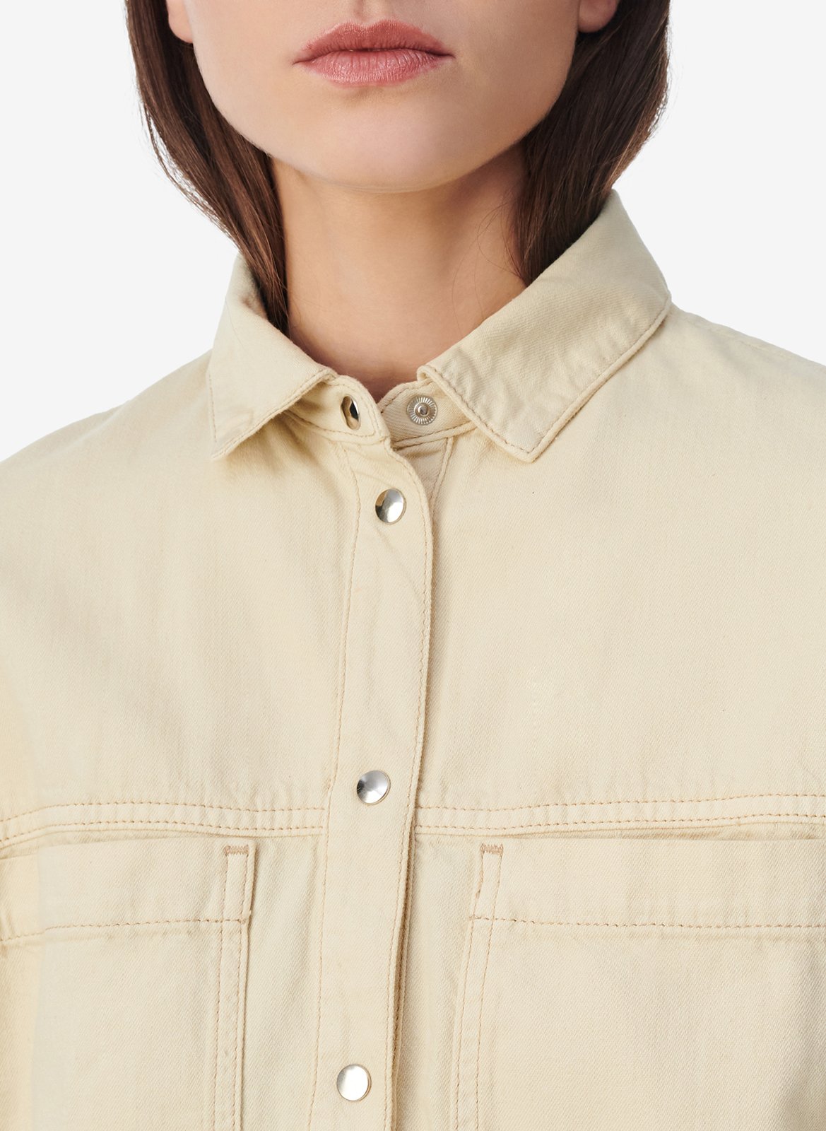 Straight overshirt in blended cotton IRO Beige