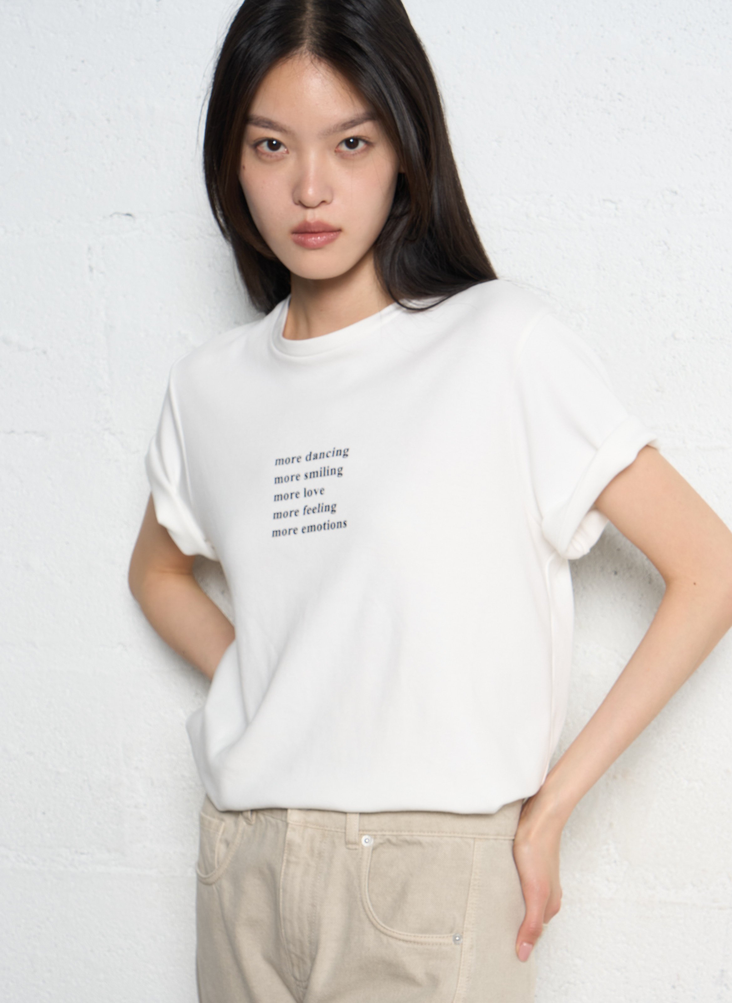 Baumwoll-Pullover mit Rundhalsausschnitt IKKS Weiss