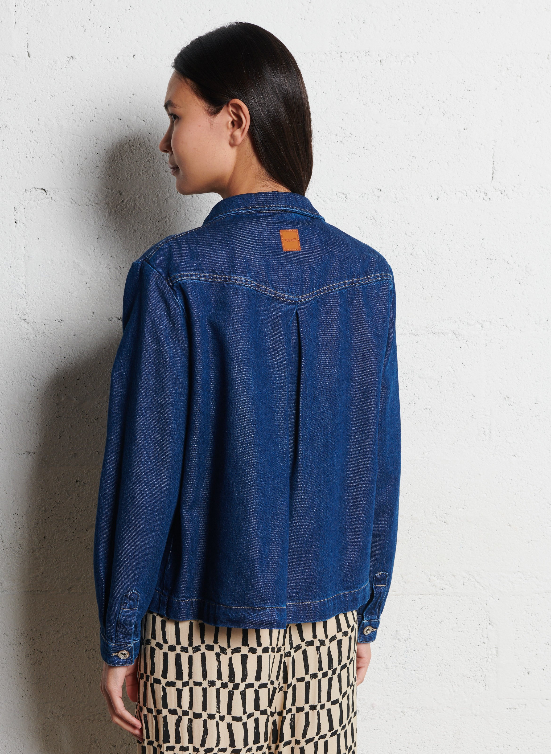 Denim jacket with Peter Pan collar PLEASE Blue