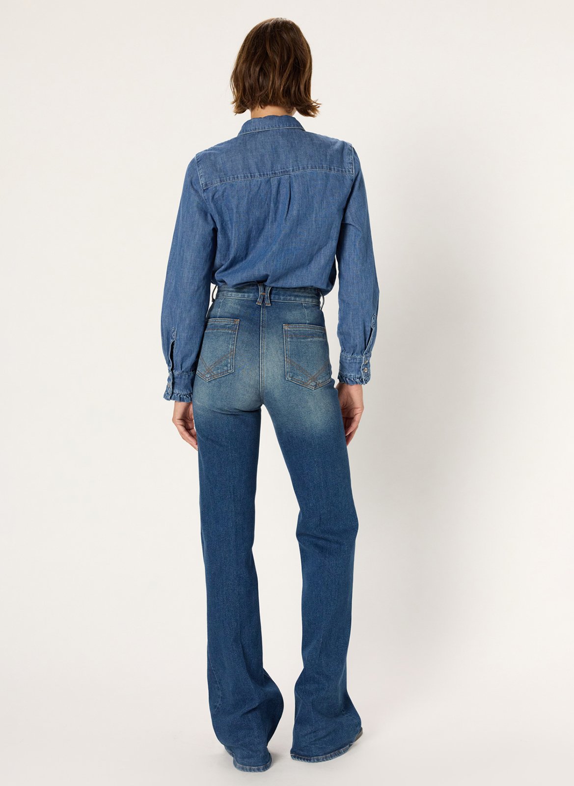 Spijkerblouse met klassieke kraag GERARD DAREL Blauw