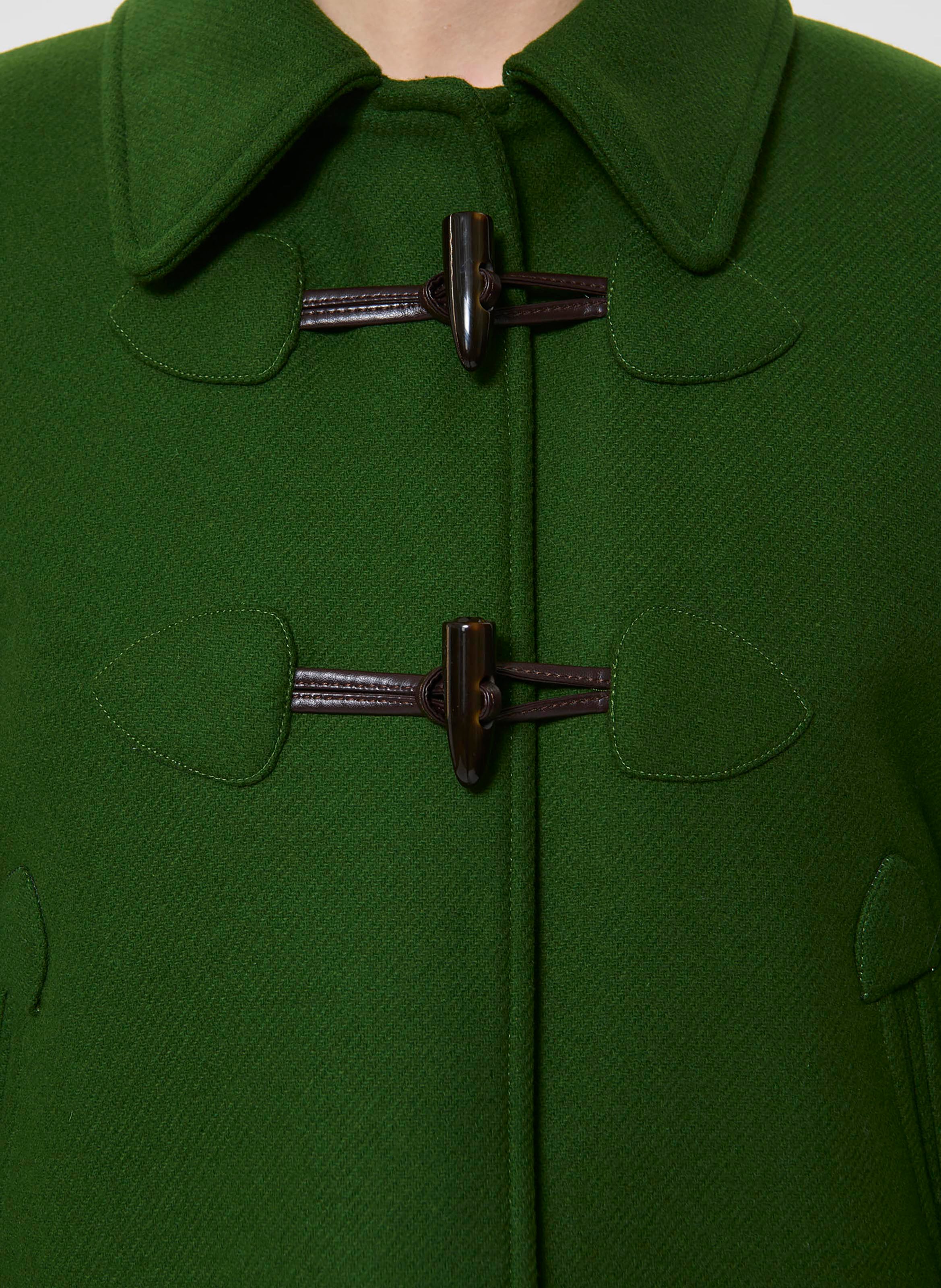 Short solid color wool blend coat TARA JARMON Green