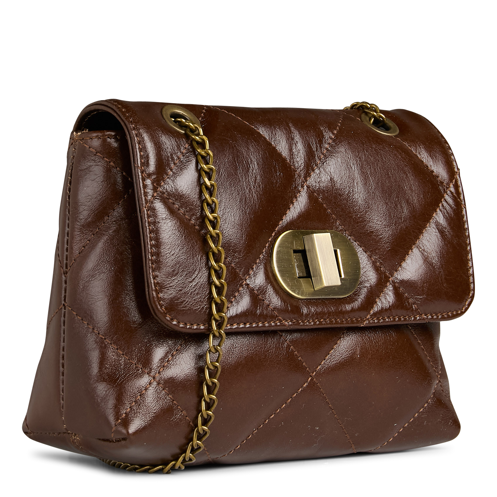 Sac bandoulière en cuir MAISON 123 Marron