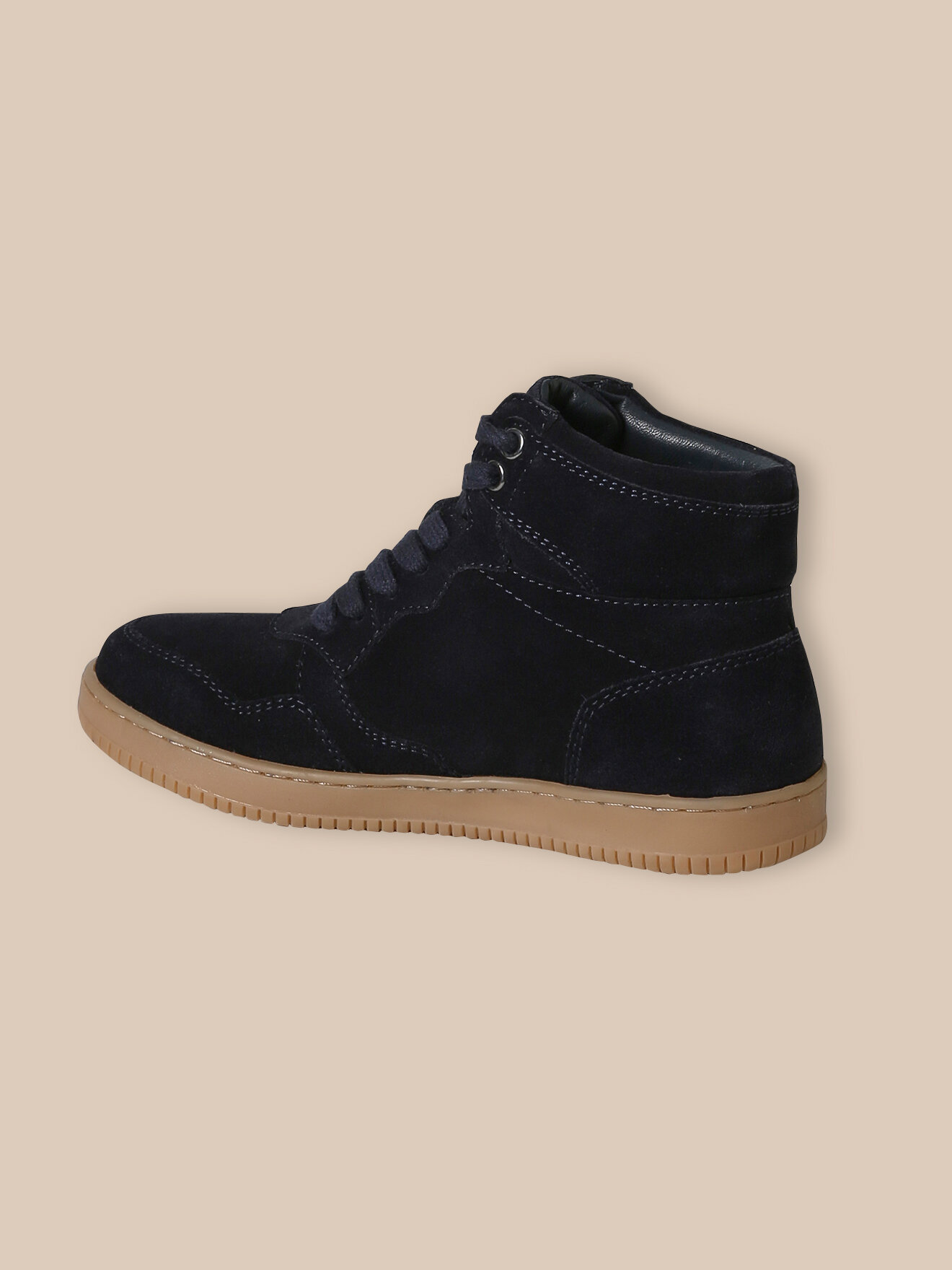 High-top sneakers in suede leather CYRILLUS Blue