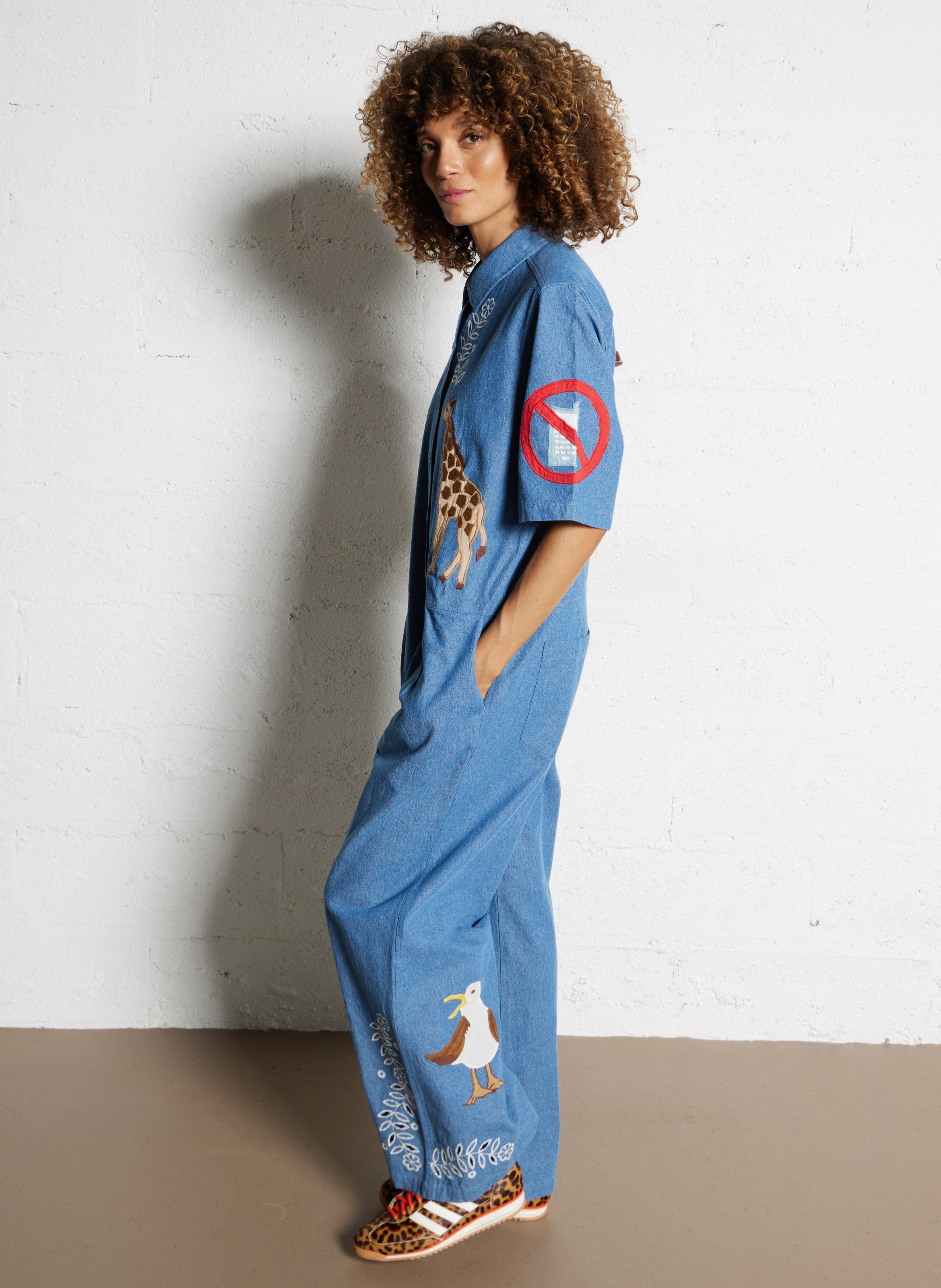 Combinaison col classique en coton STELLA NOVA Bleu