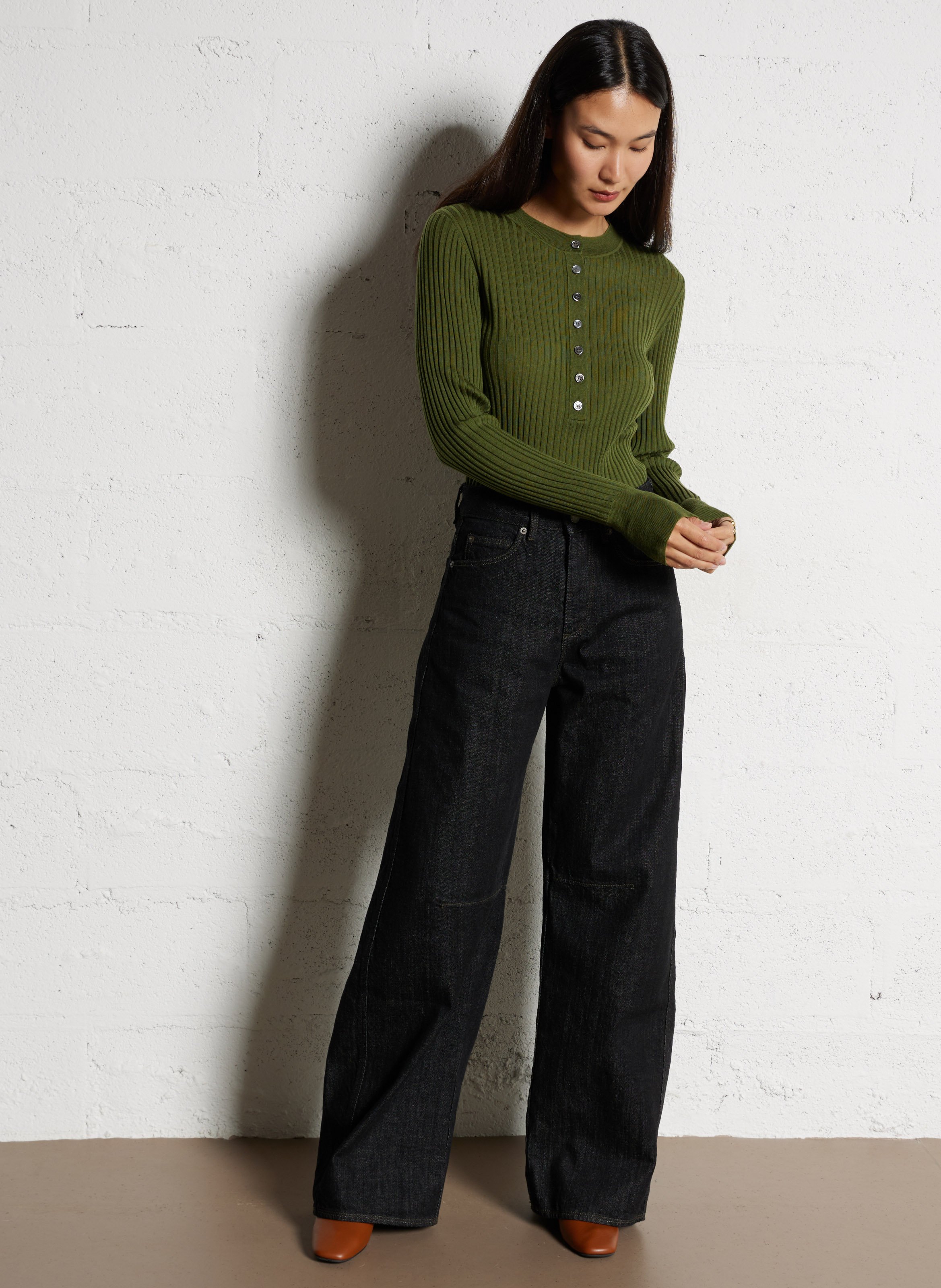Abidjan wool round-neck sweater SOEUR Green