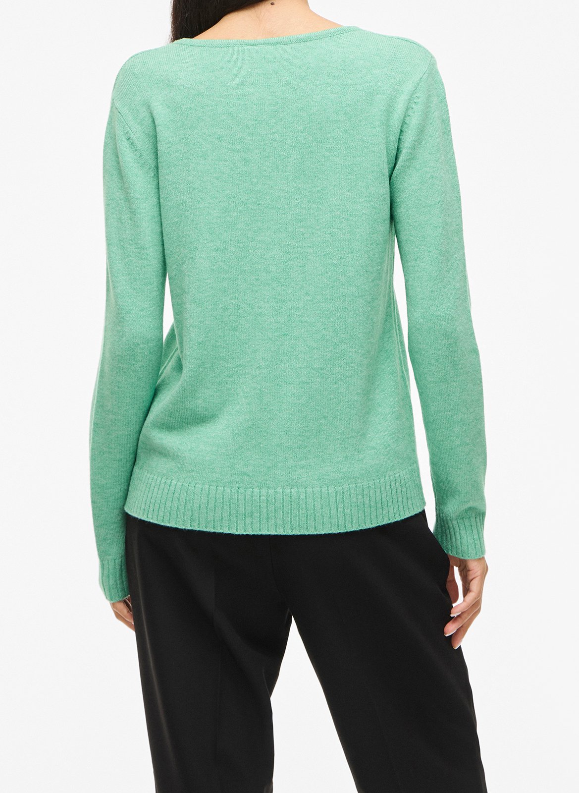 Gerade geschnittener Strickpullover Grun