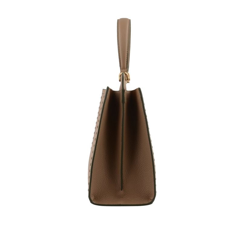 Handbag - cowhide leather POURCHET Brown