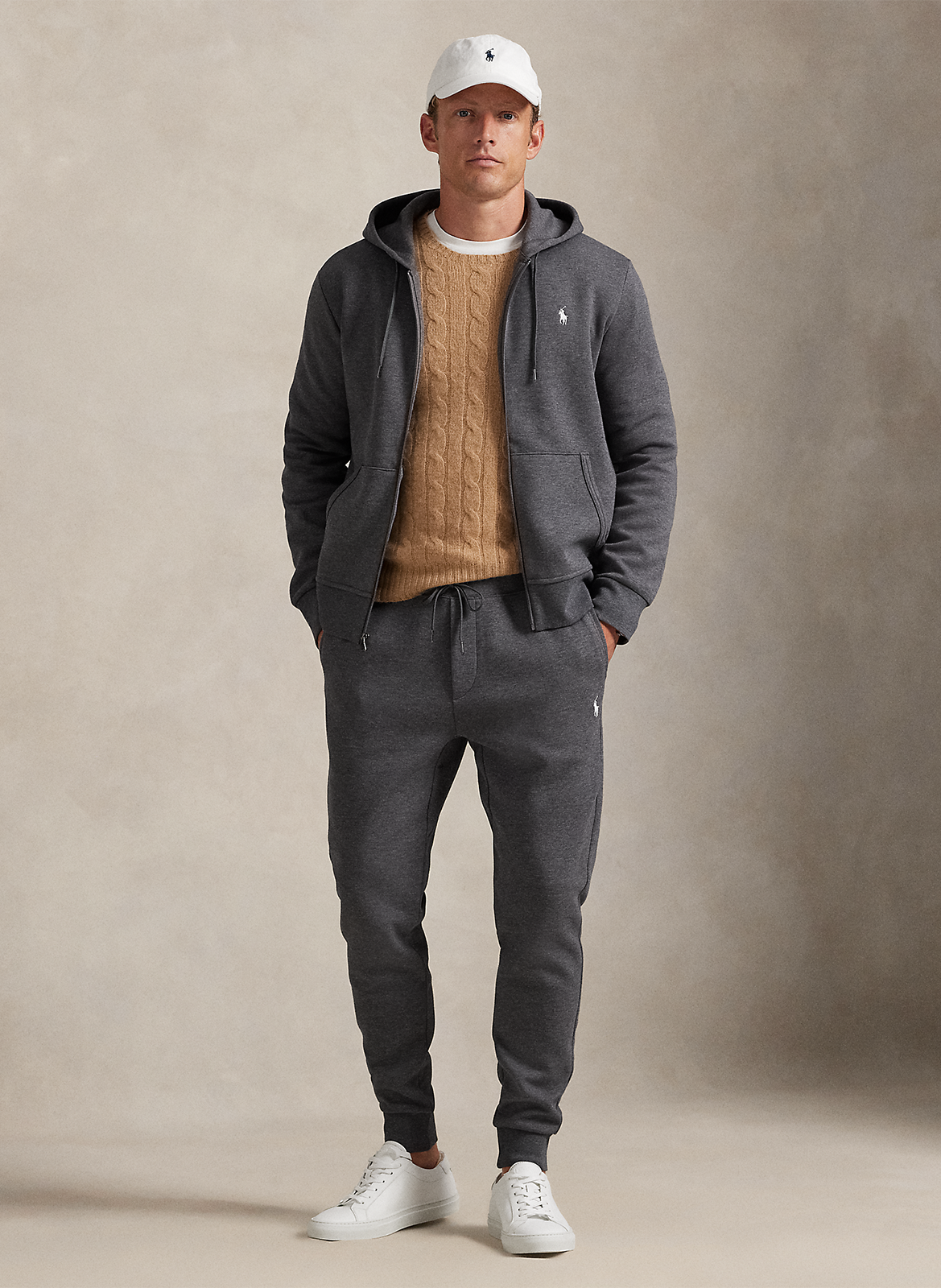 Kapuzensweatshirt aus weicher Baumwolle mit Reißverschluss POLO RALPH LAUREN Grau