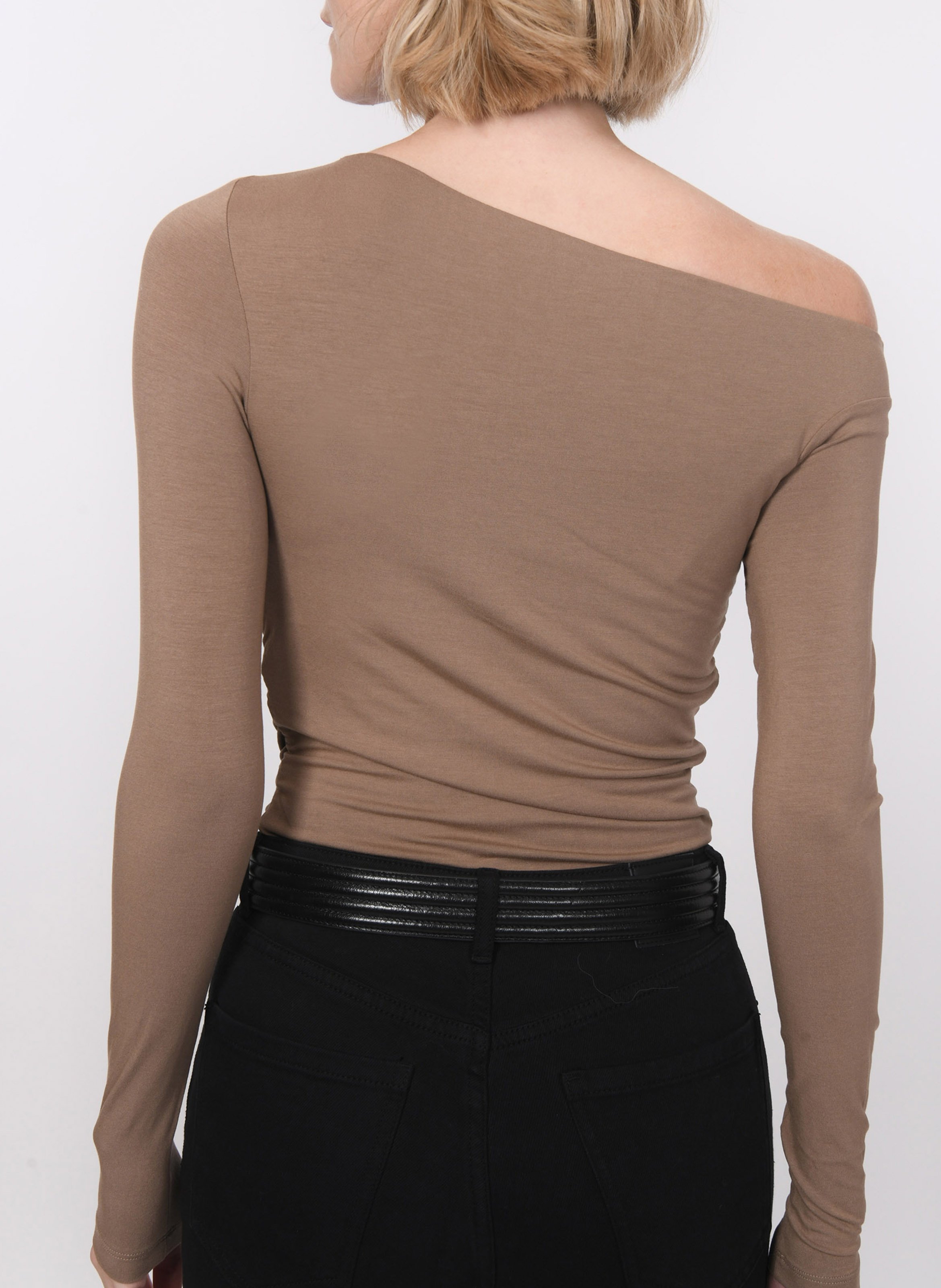 Top met boothals en ruches KOOKAI Beige