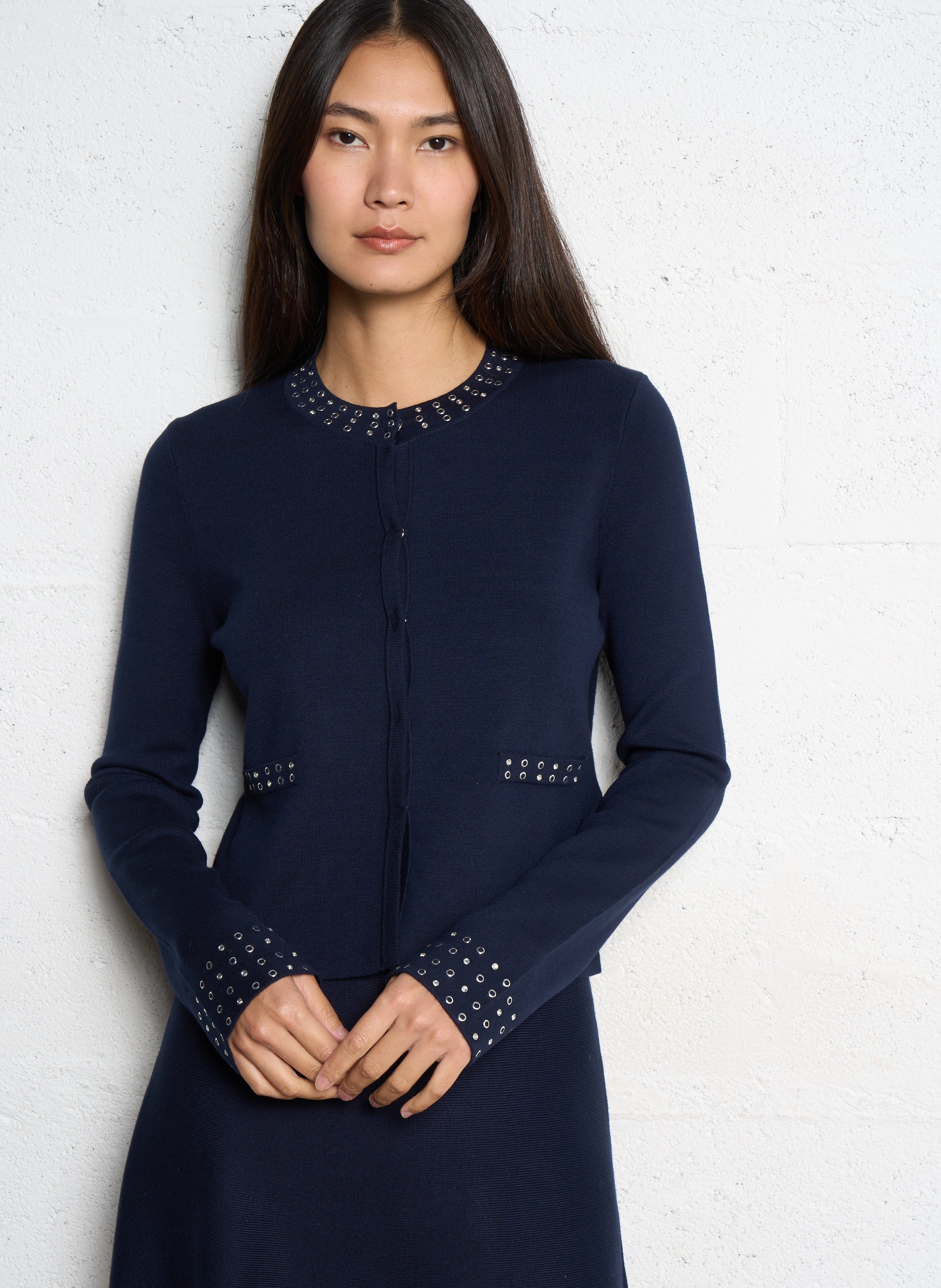 Gerader Rundhals-Cardigan LIU JO Blau