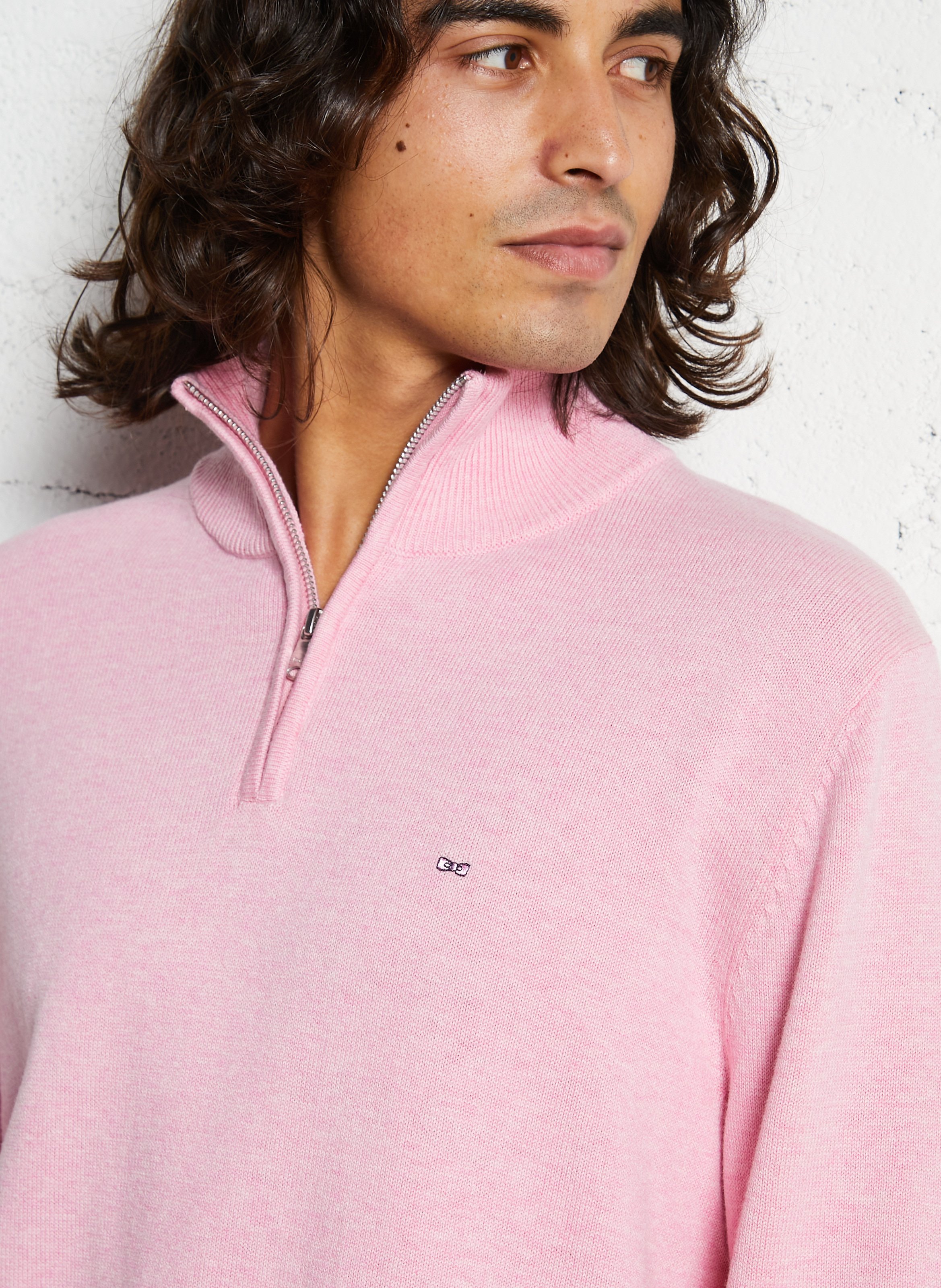Pull col camionneur en laine mélangée EDEN PARK Rose