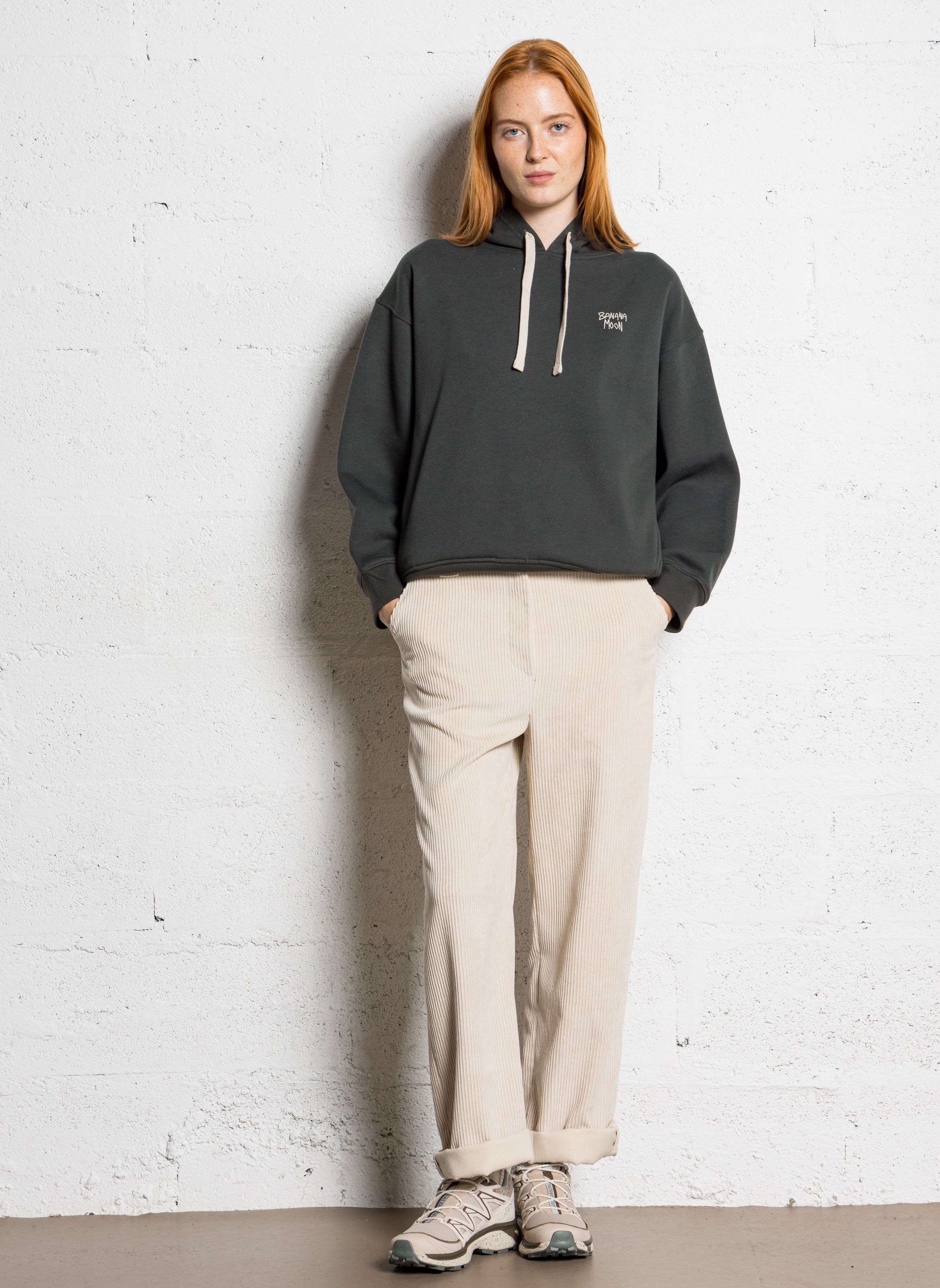 Sweat col rond en coton mélangé BANANA MOON Noir