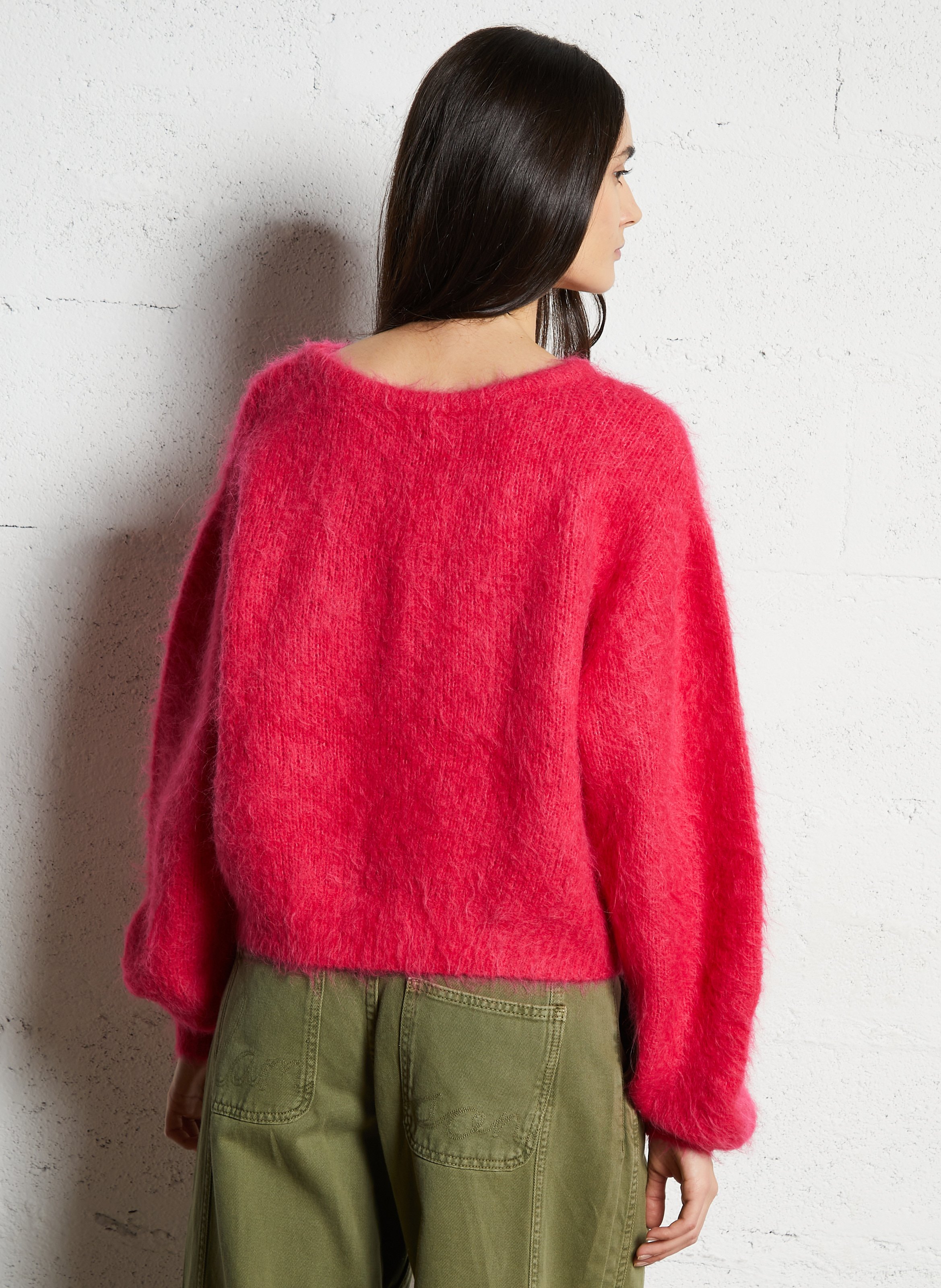Oversized round-neck wool-blend sweater AMERICAN VINTAGE Red