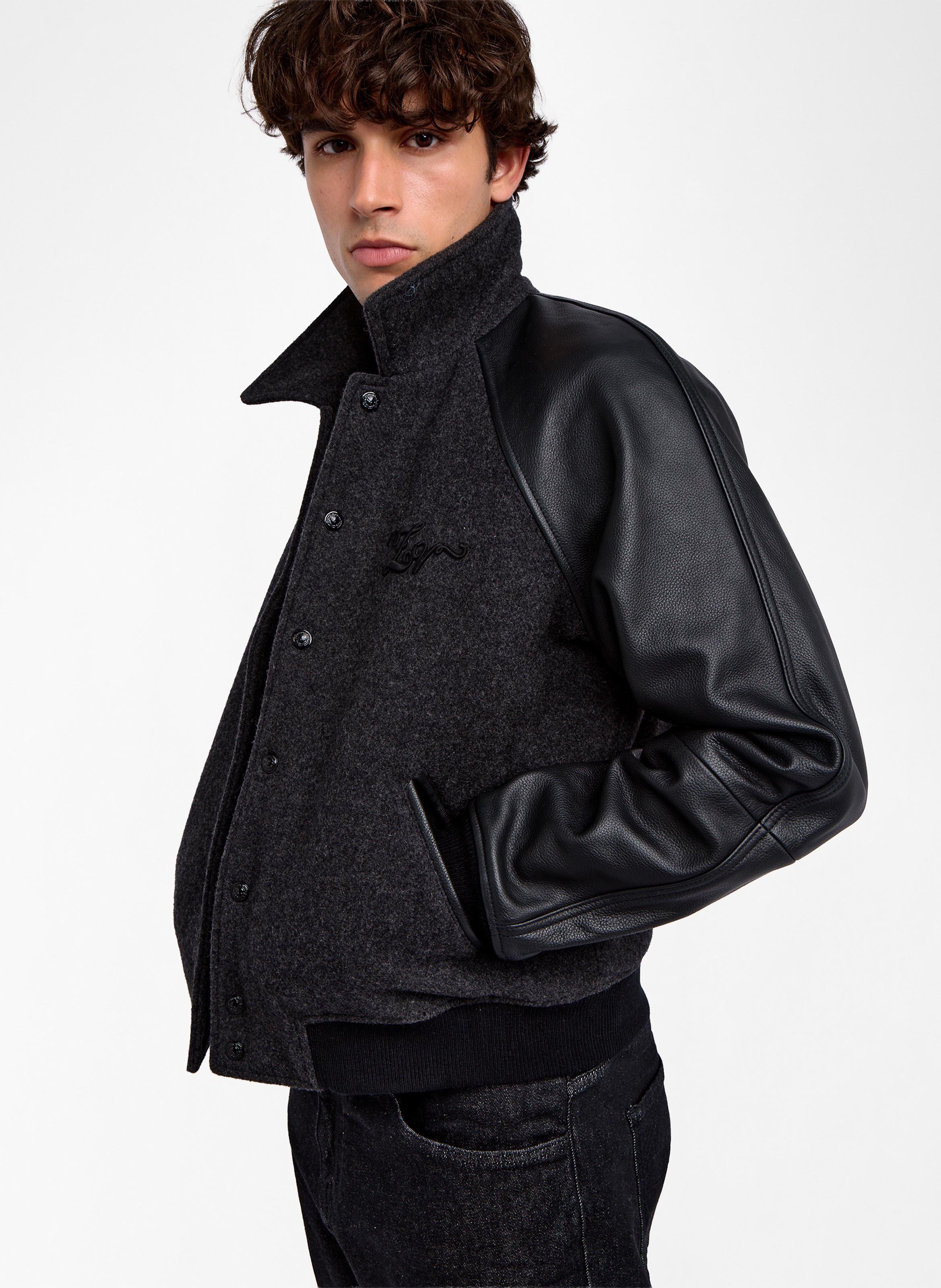 Straight classic collar jacket in blended wool ZADIG&VOLTAIRE Grey