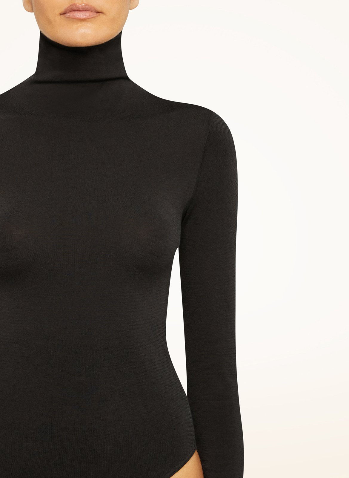 Body col rond en coton mélangé WOLFORD Noir