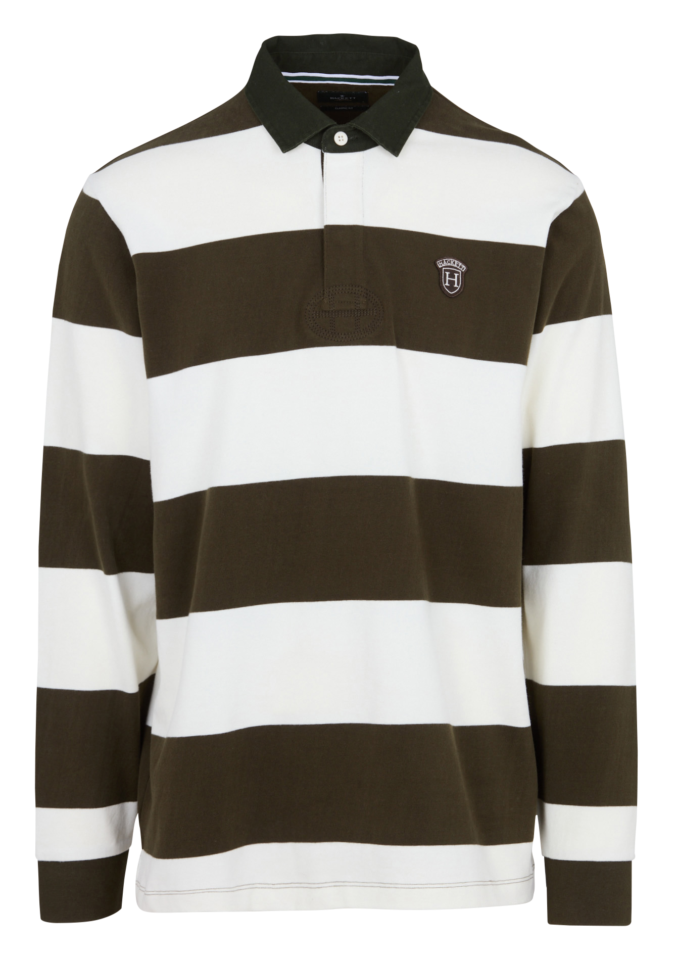 Gestreepte katoenen polo HACKETT Wit