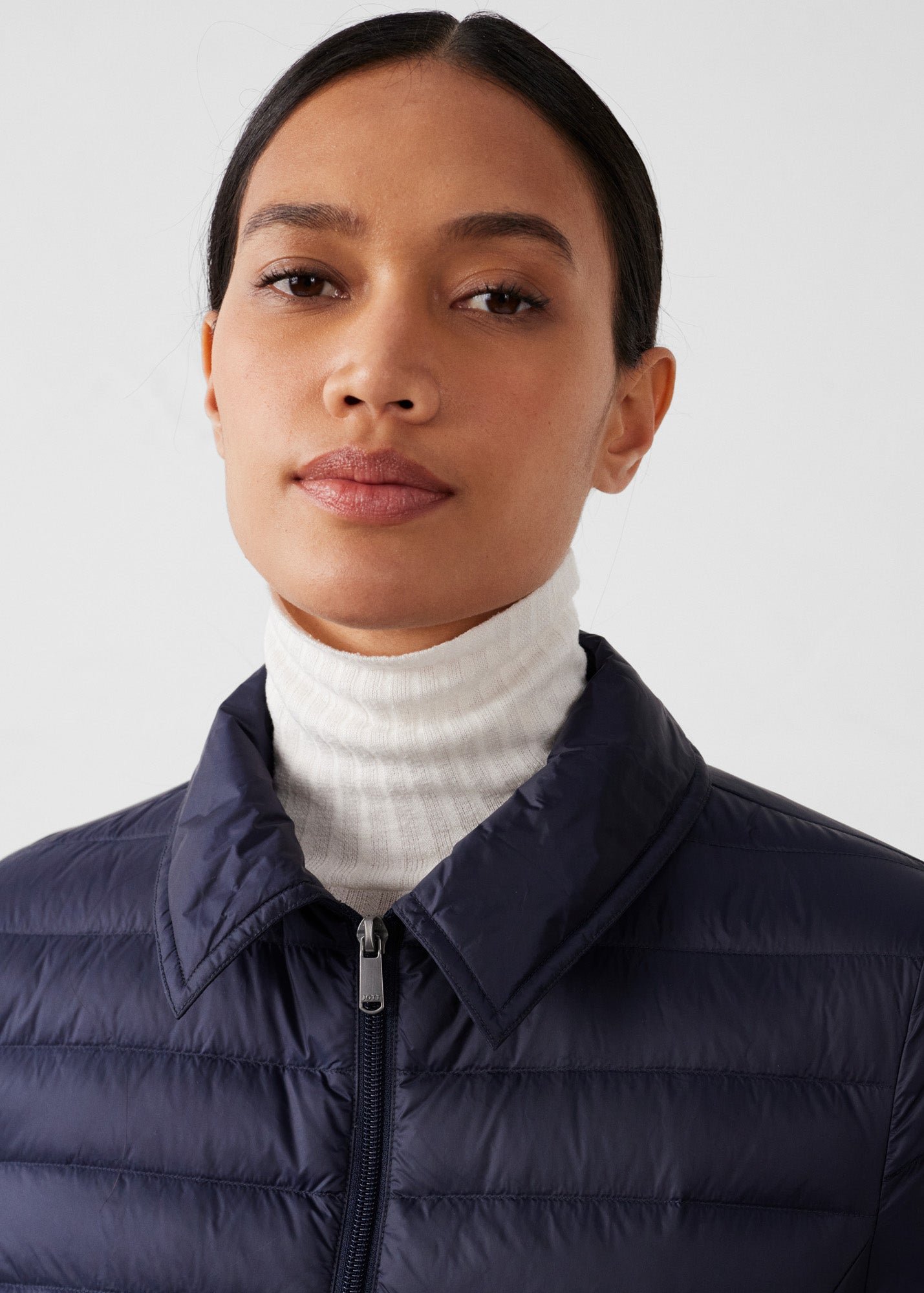 Mid-length hooded puffer jacket nour 2.0 JOTT Blue