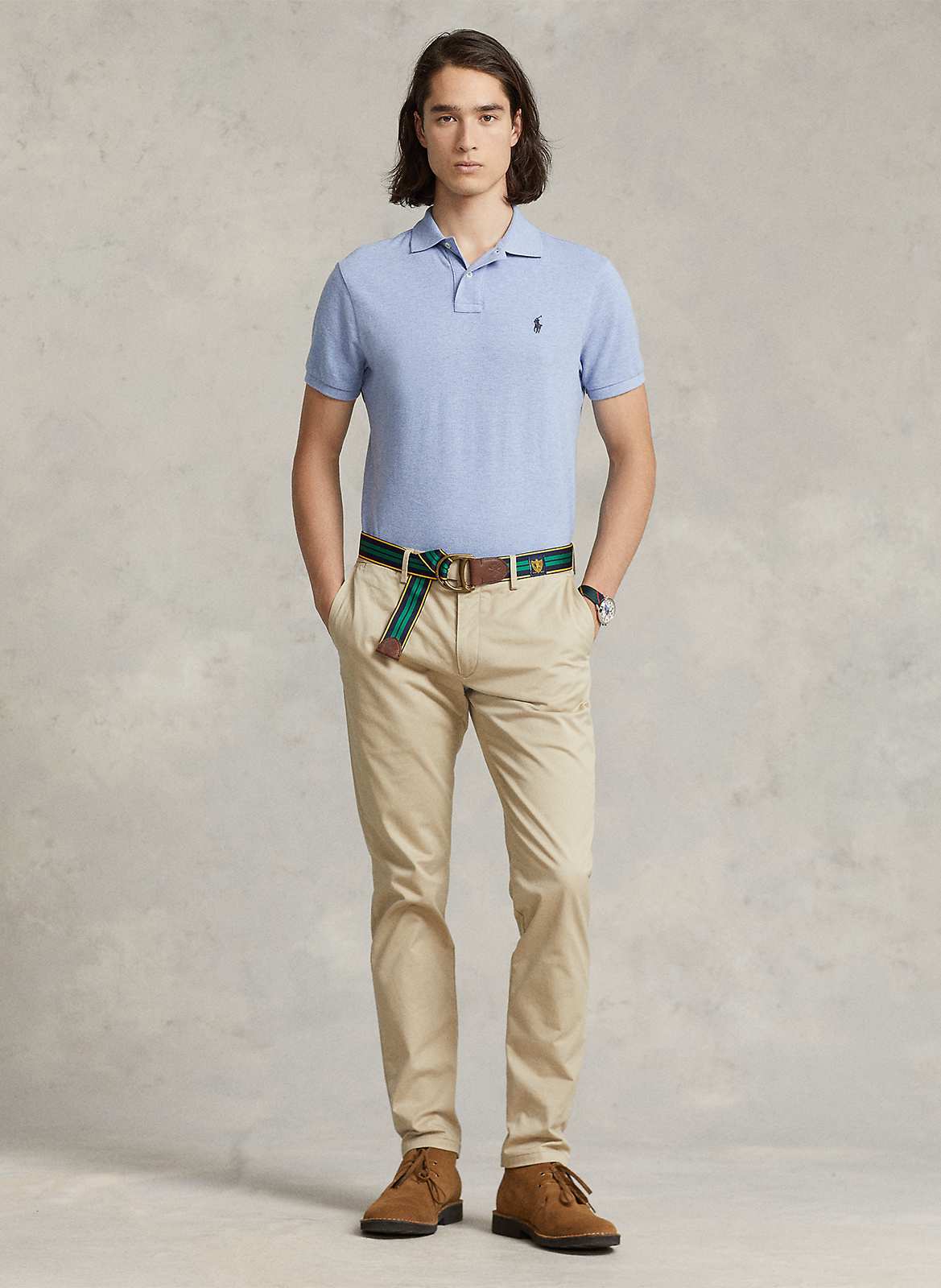 Kurzärmliges Poloshirt aus Baumwoll-Piqué, Slim Fit POLO RALPH LAUREN Blau