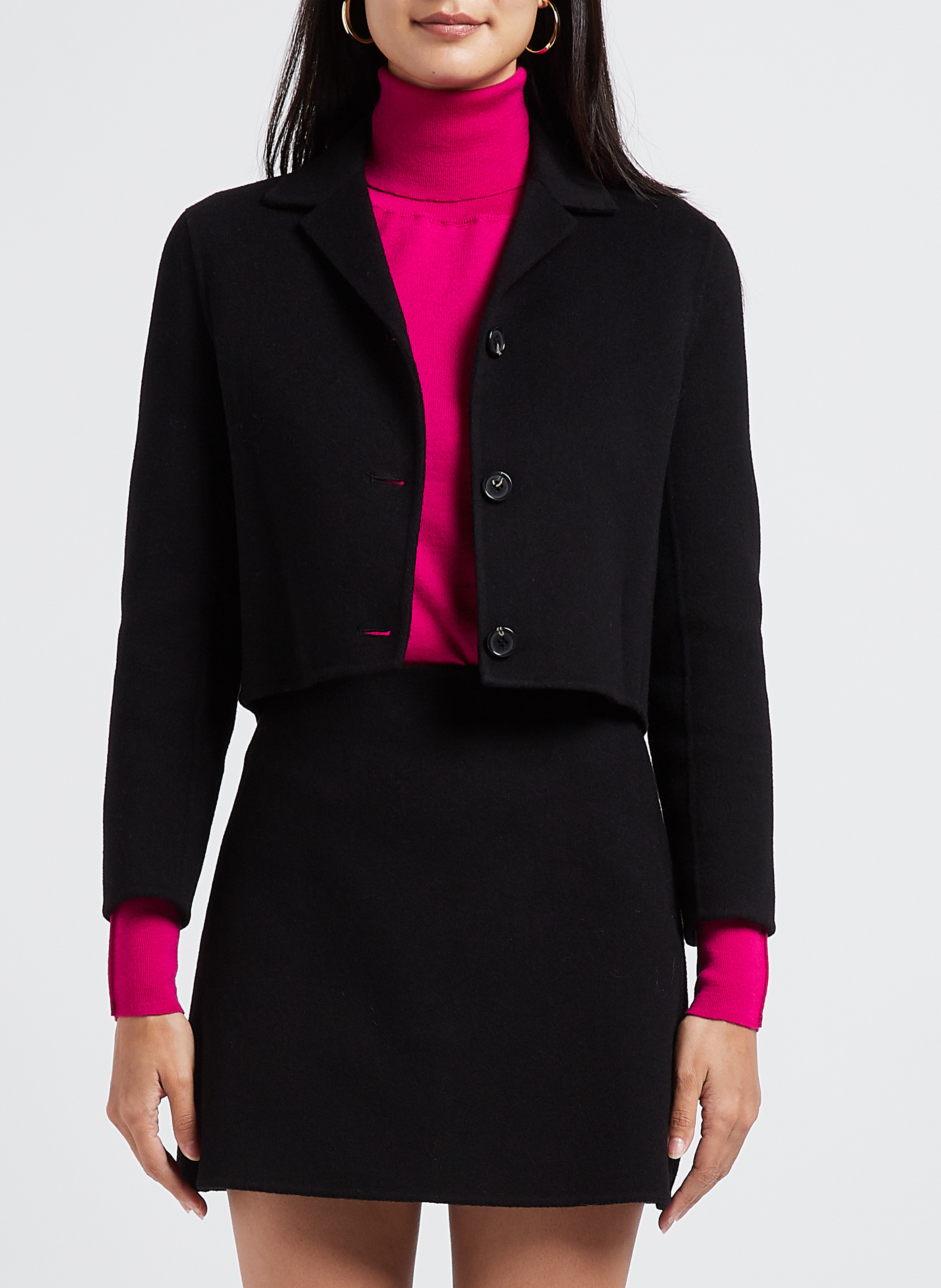 Korte blazer van wol en kasjmier THEORY Zwart