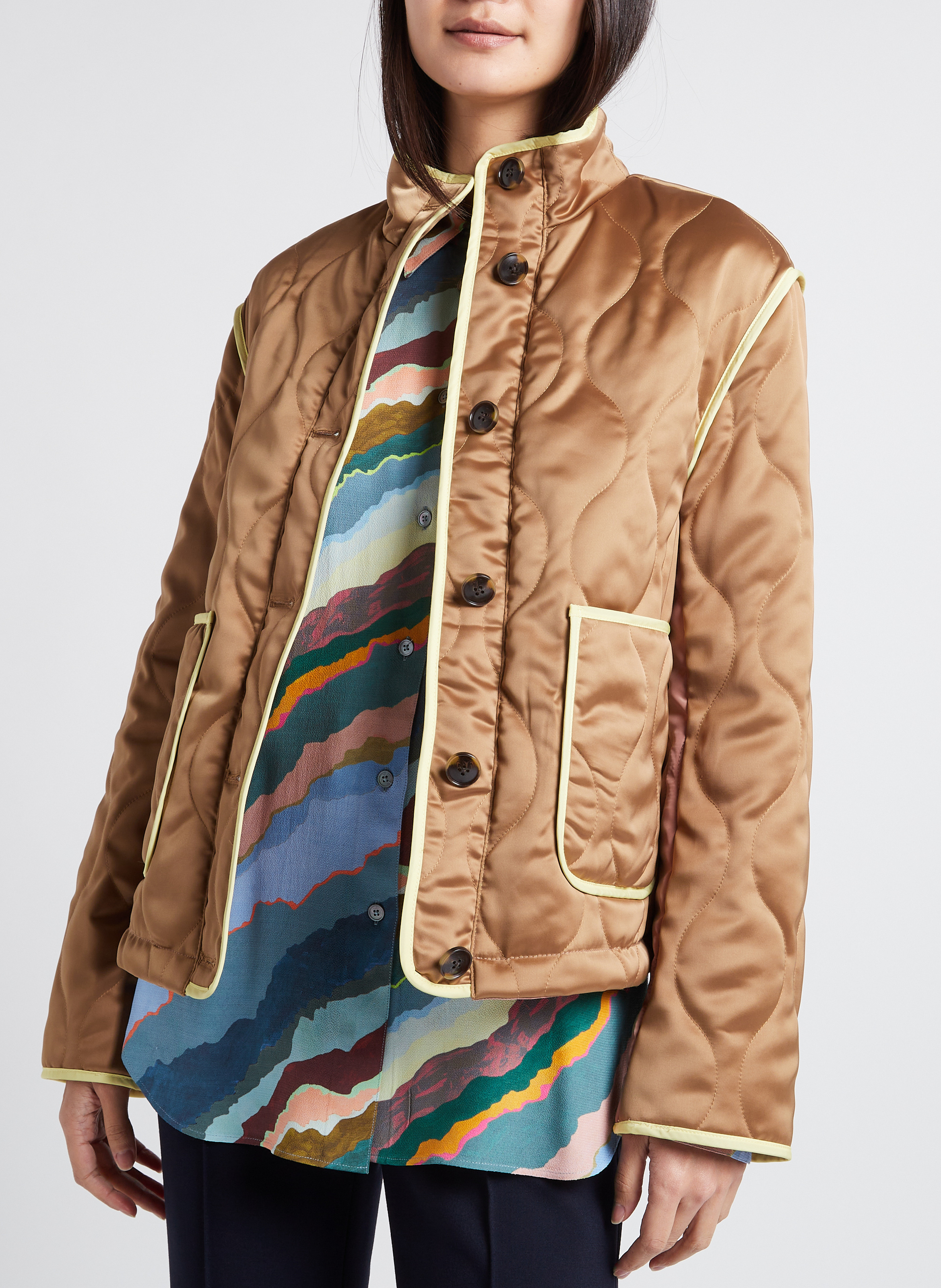 Veste droite col montant PAUL SMITH Marron
