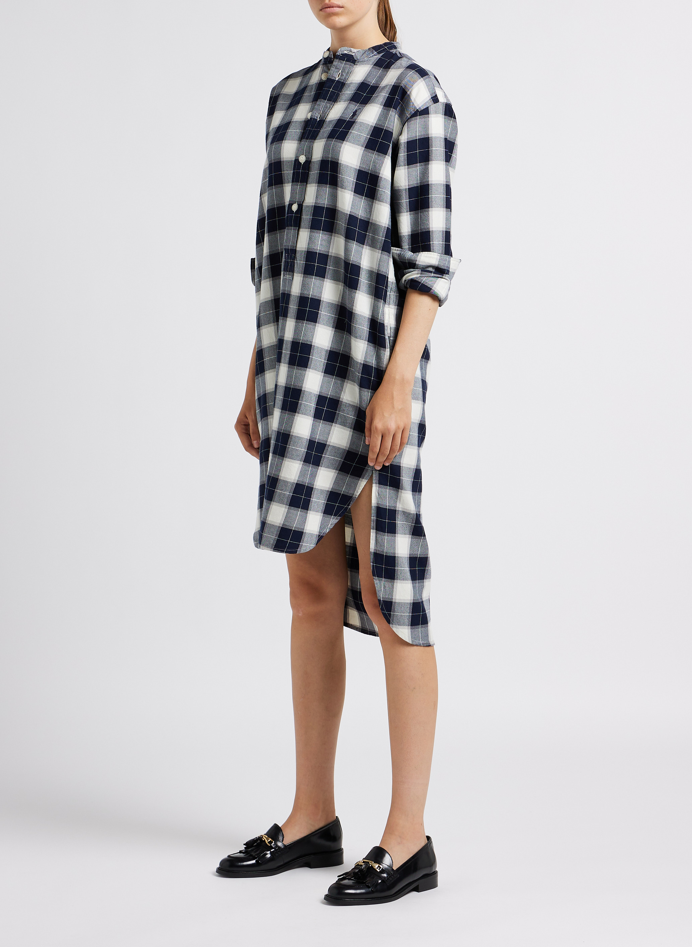 Midi-Hemdkleid mit Henley-Ausschnitt POLO RALPH LAUREN Schwarz