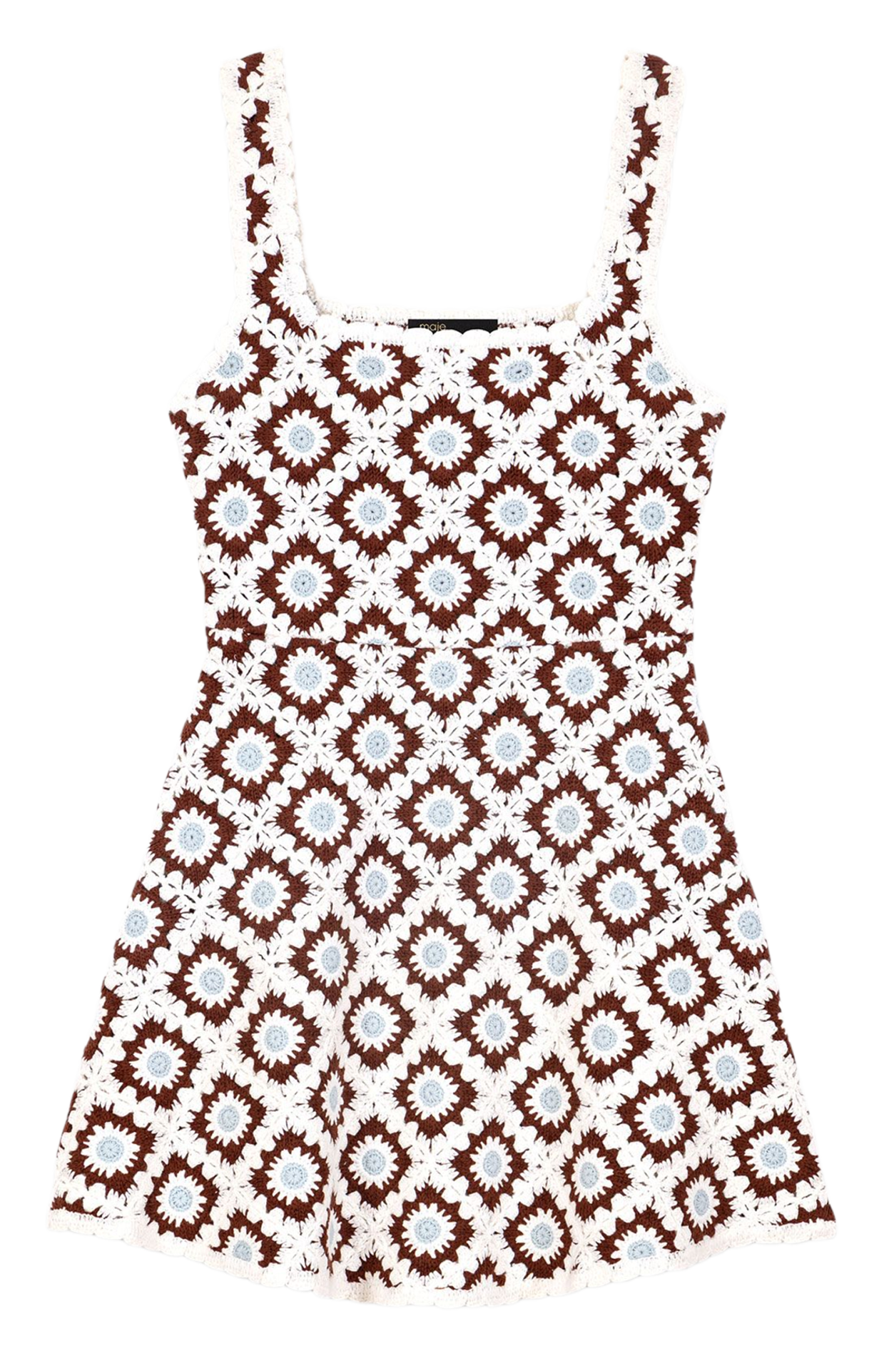 Short flared cotton-blend dress MAJE Brown