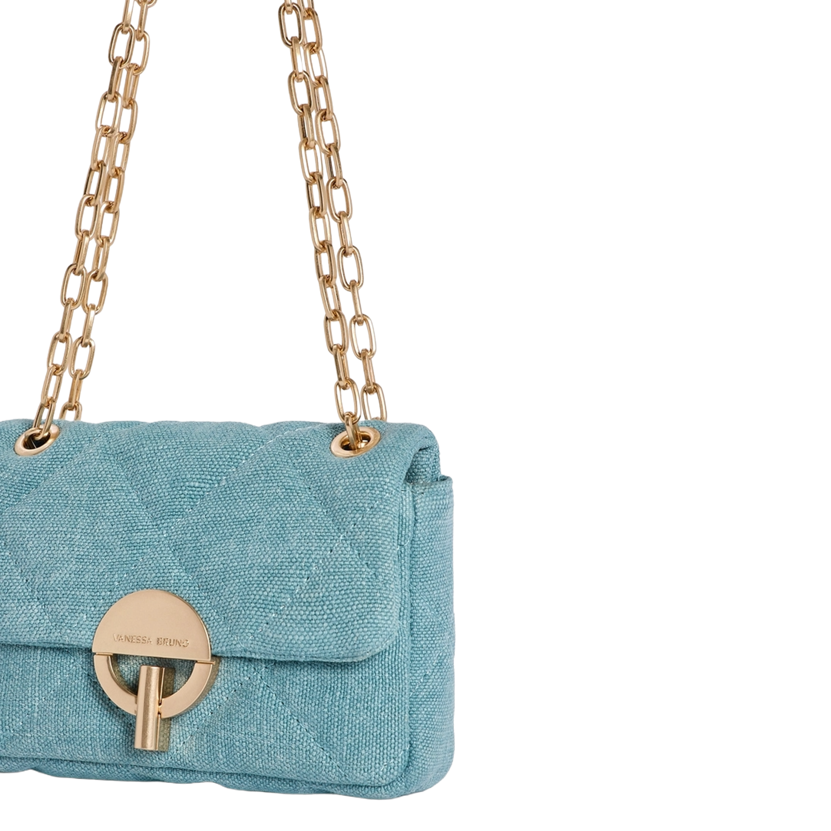 Schoudertas van linnen Blauw