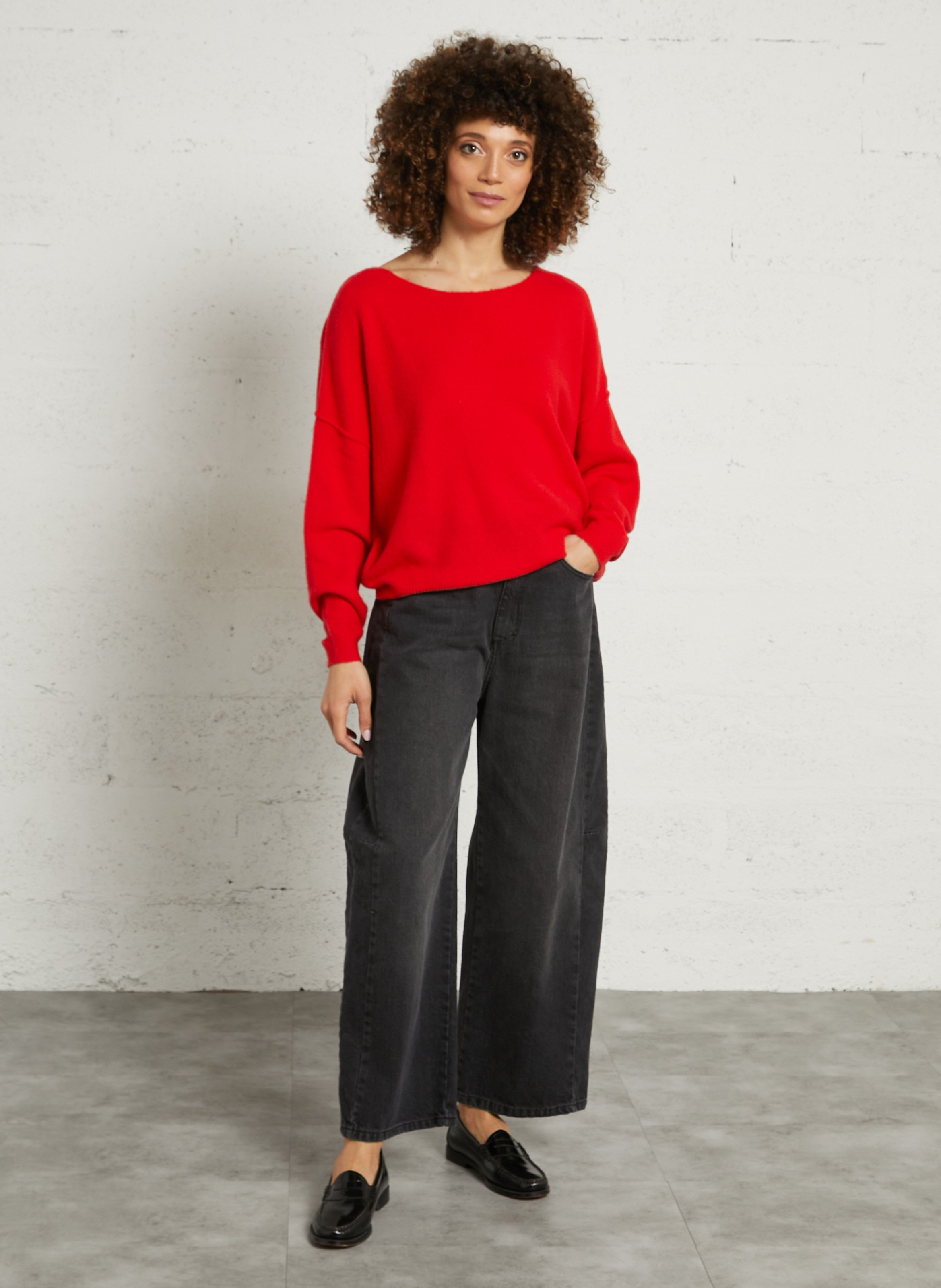 Wool-blend boat-neck jumper AMERICAN VINTAGE Red