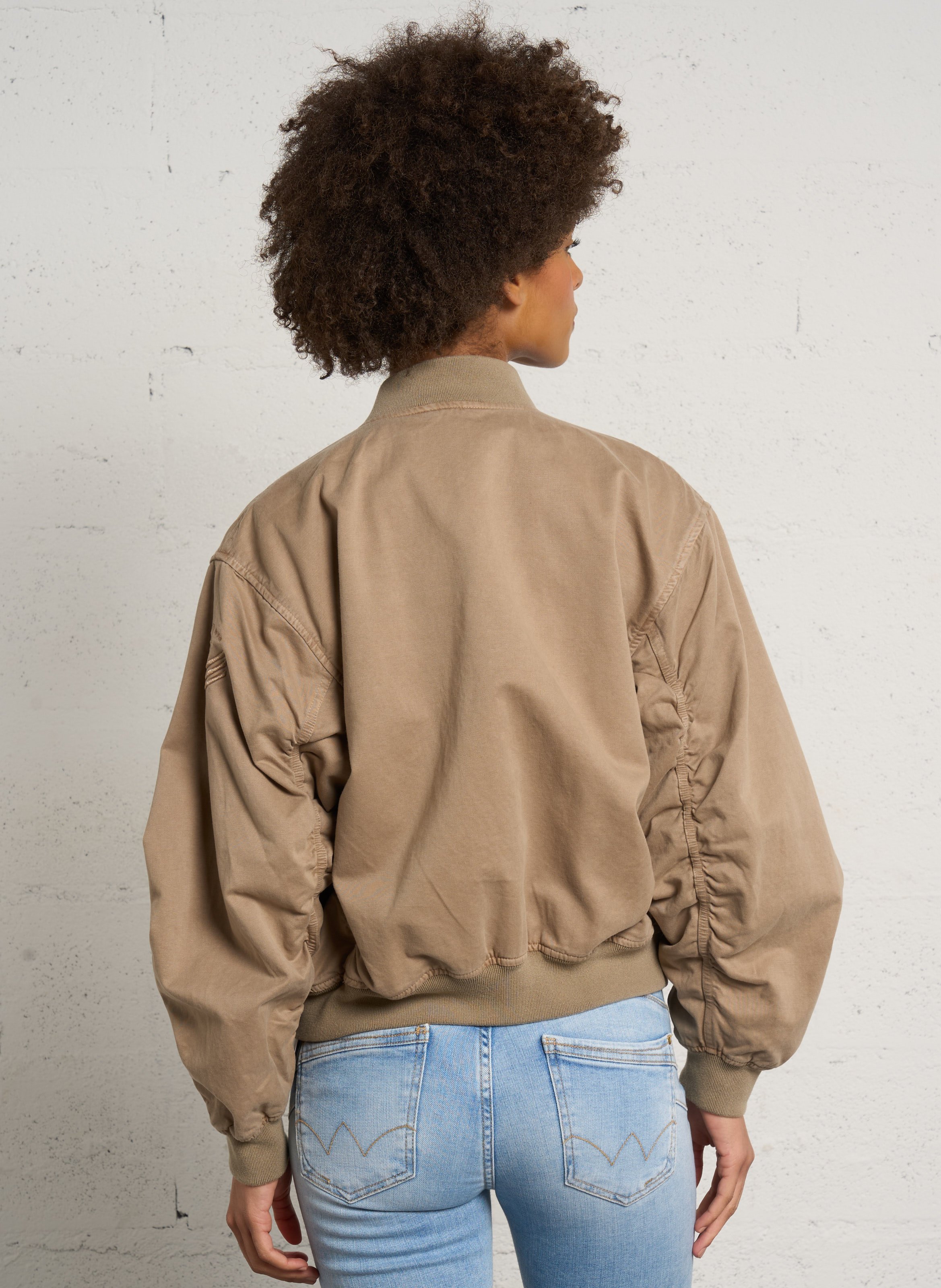 Oversized cotton teddy collar jacket SCHOTT Beige