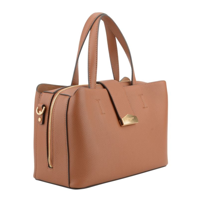 Calfskin leather handbag POURCHET Brown