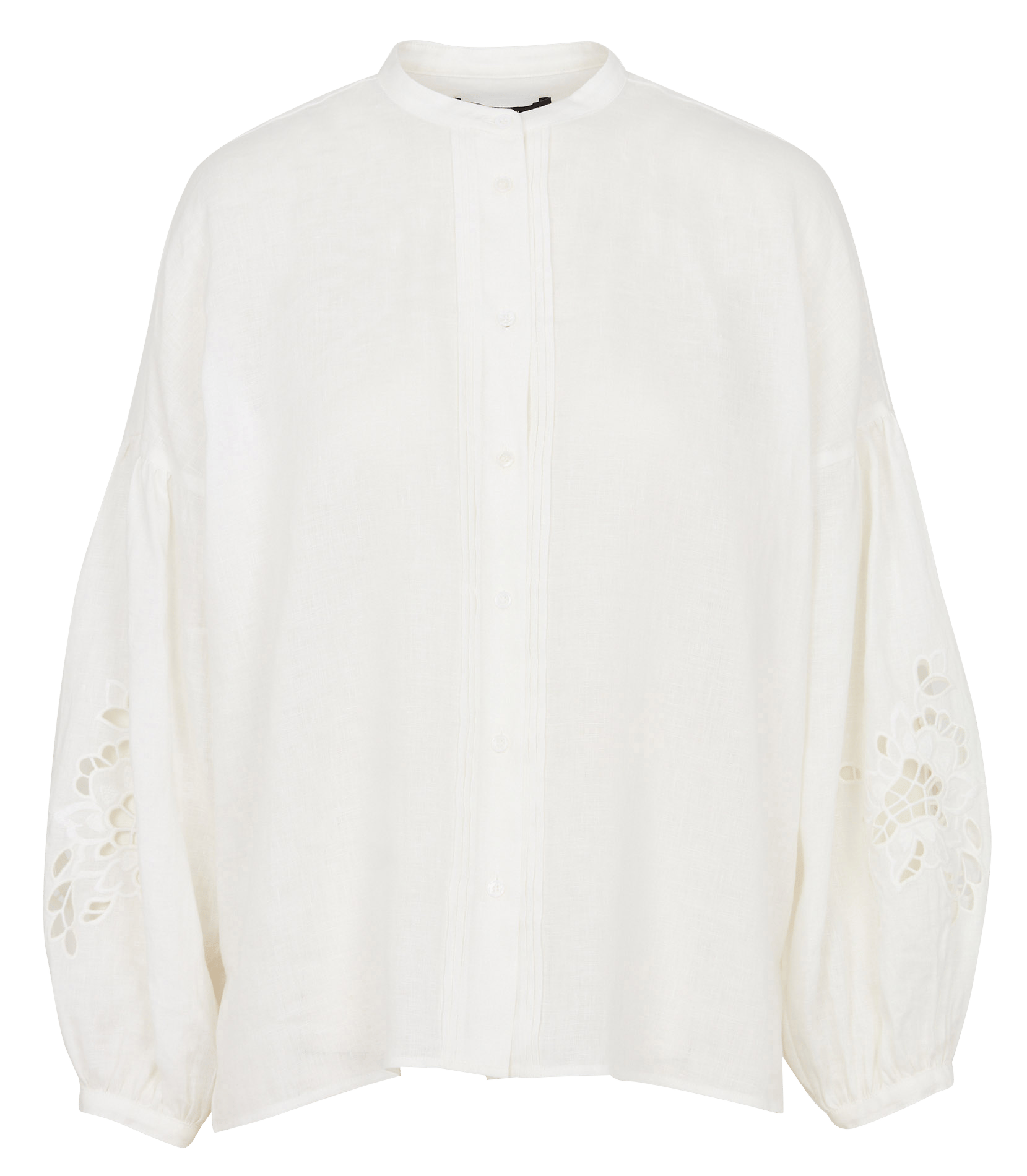 Chemise oversize col rond en lin MAX MARA WEEK END Blanc