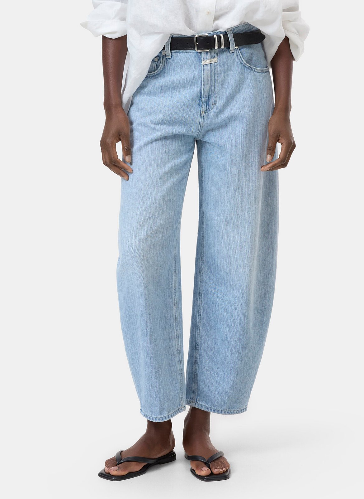 Jean ballon jacquard en coton CLOSED Bleu