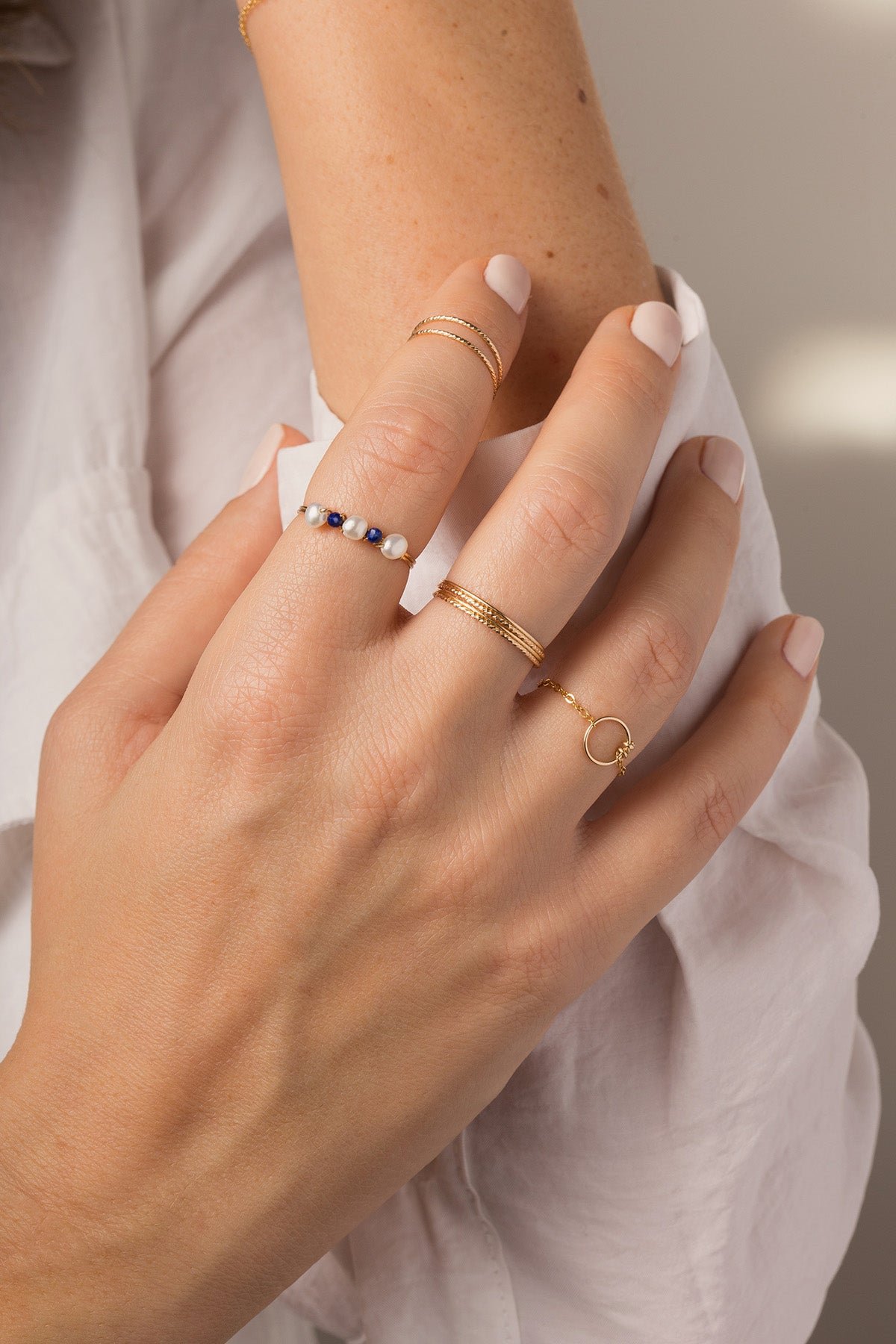 Bague double éclat phalange YAY Doré