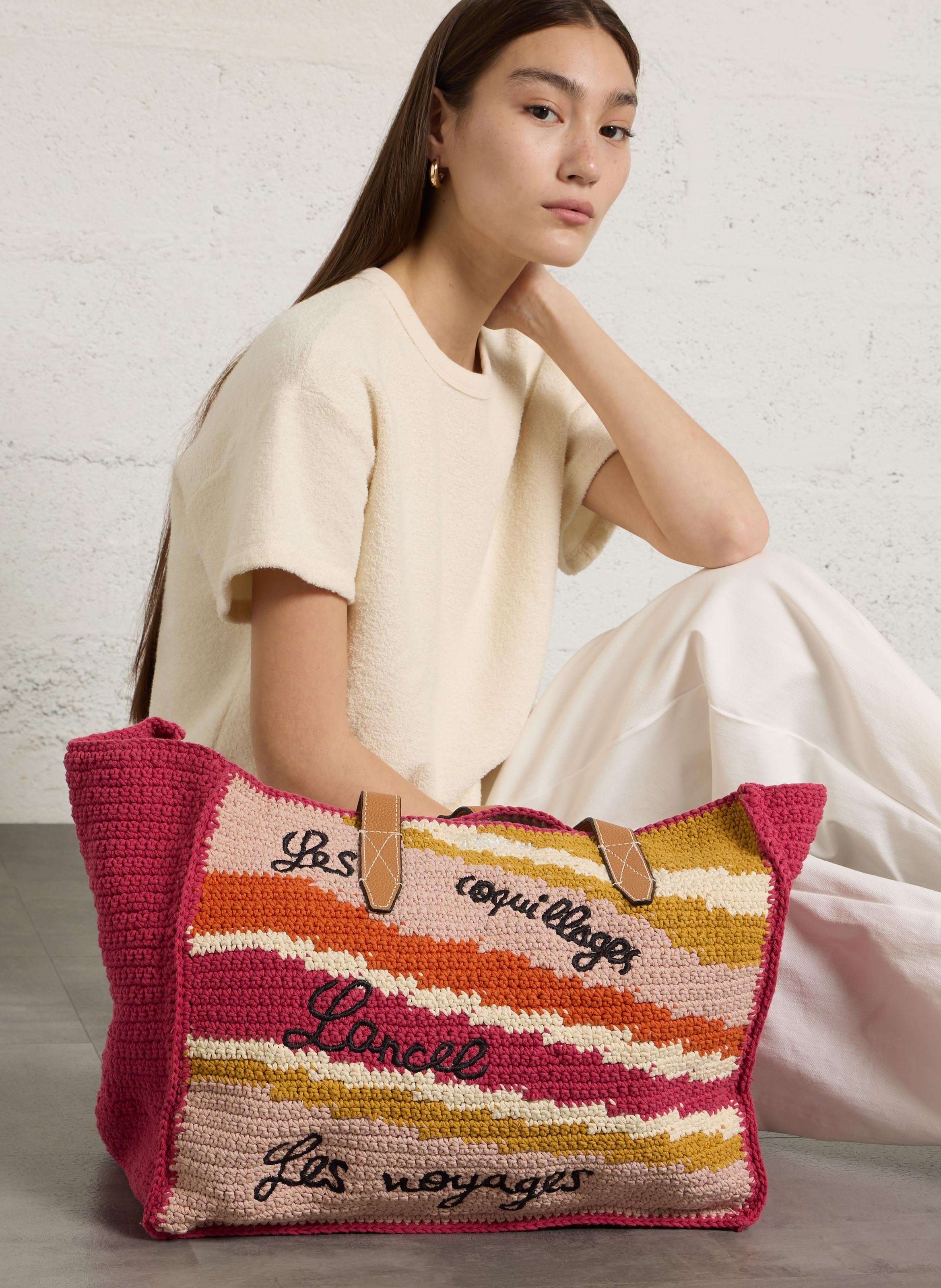 Umhängetasche mit bestickten Mustern LANCEL Mehrfarbig