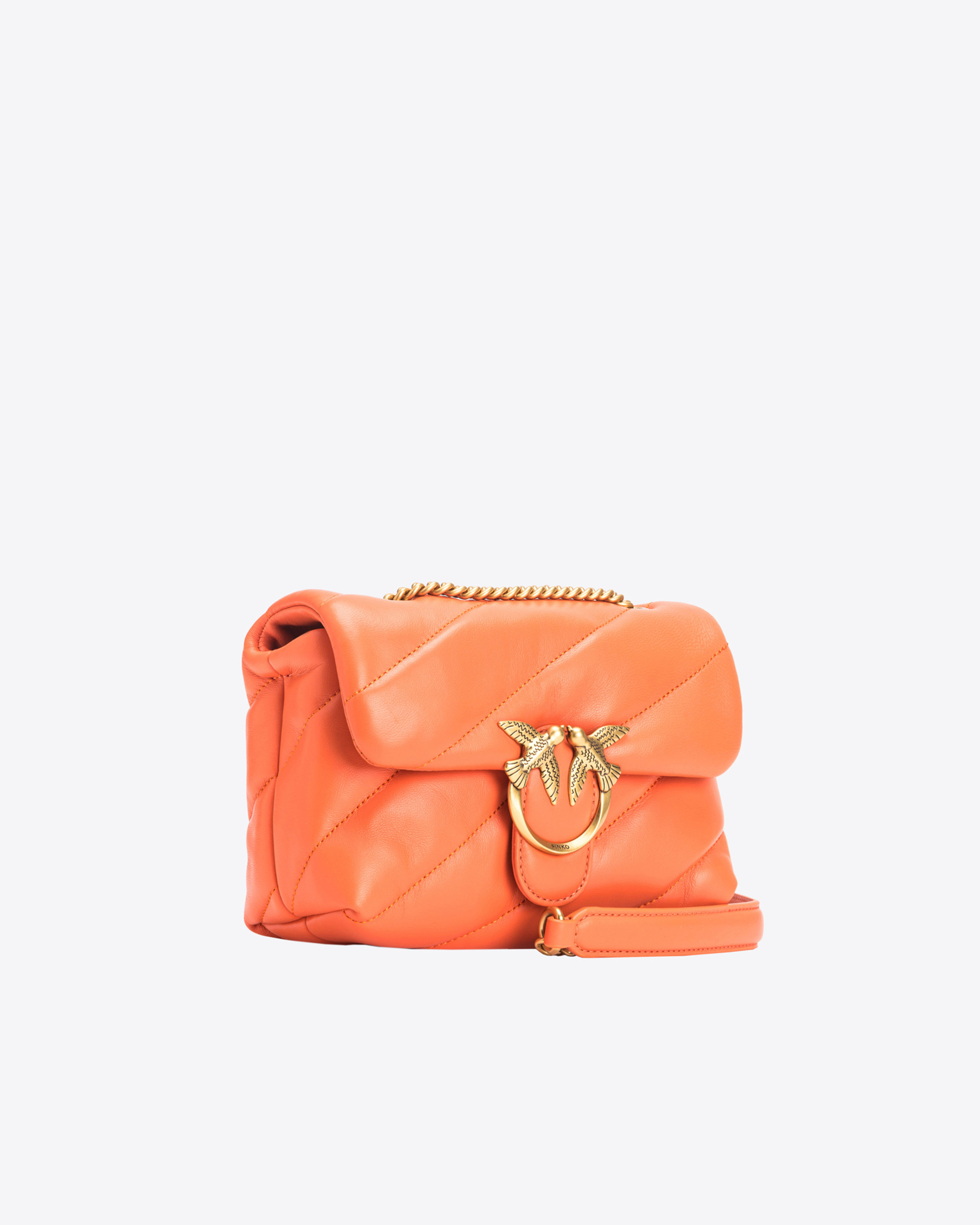 Small Love Bag Puff Maxi Quilt Crossbody Bag PINKO Orange