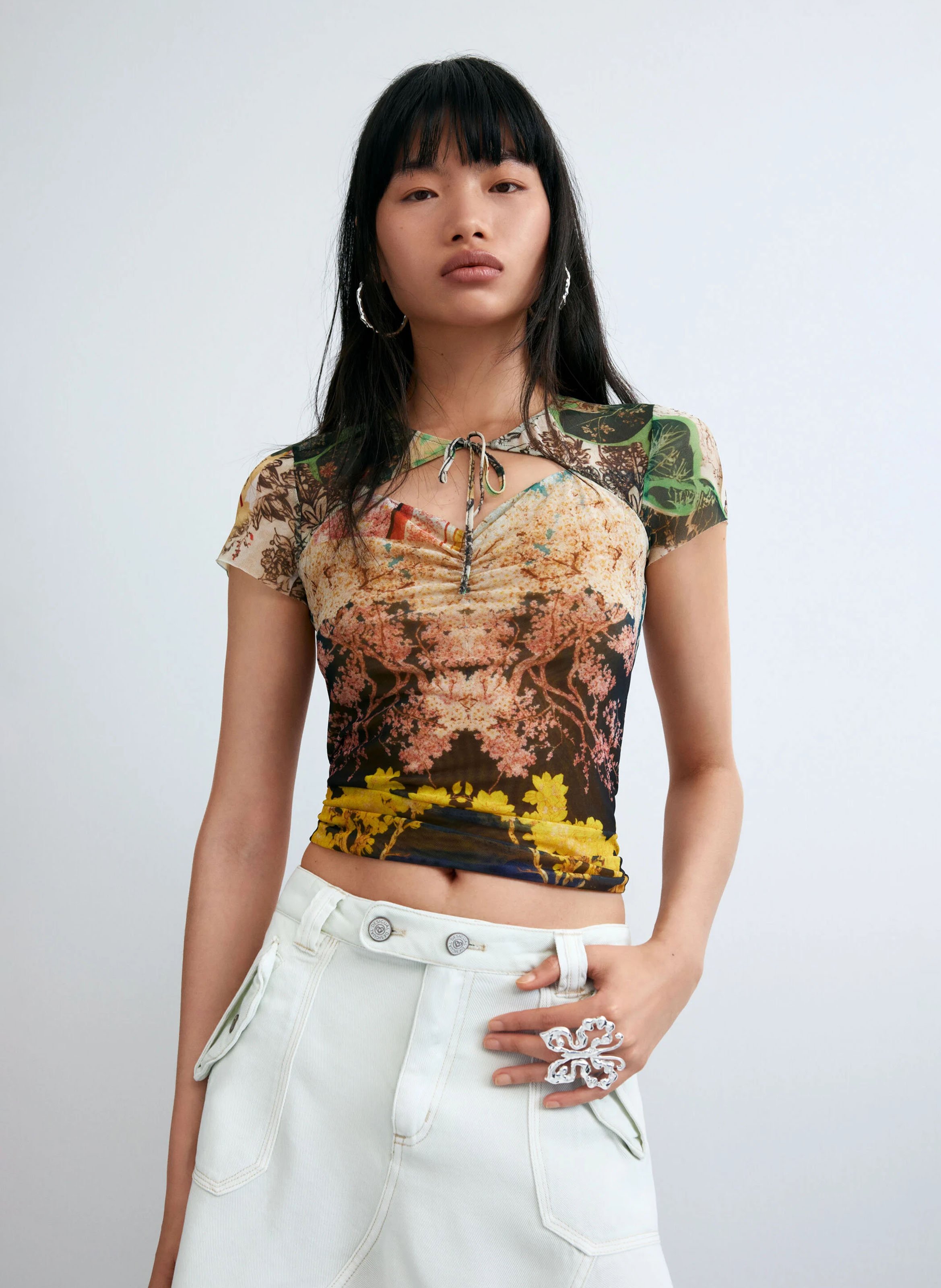 Top col rond DESIGUAL Vert