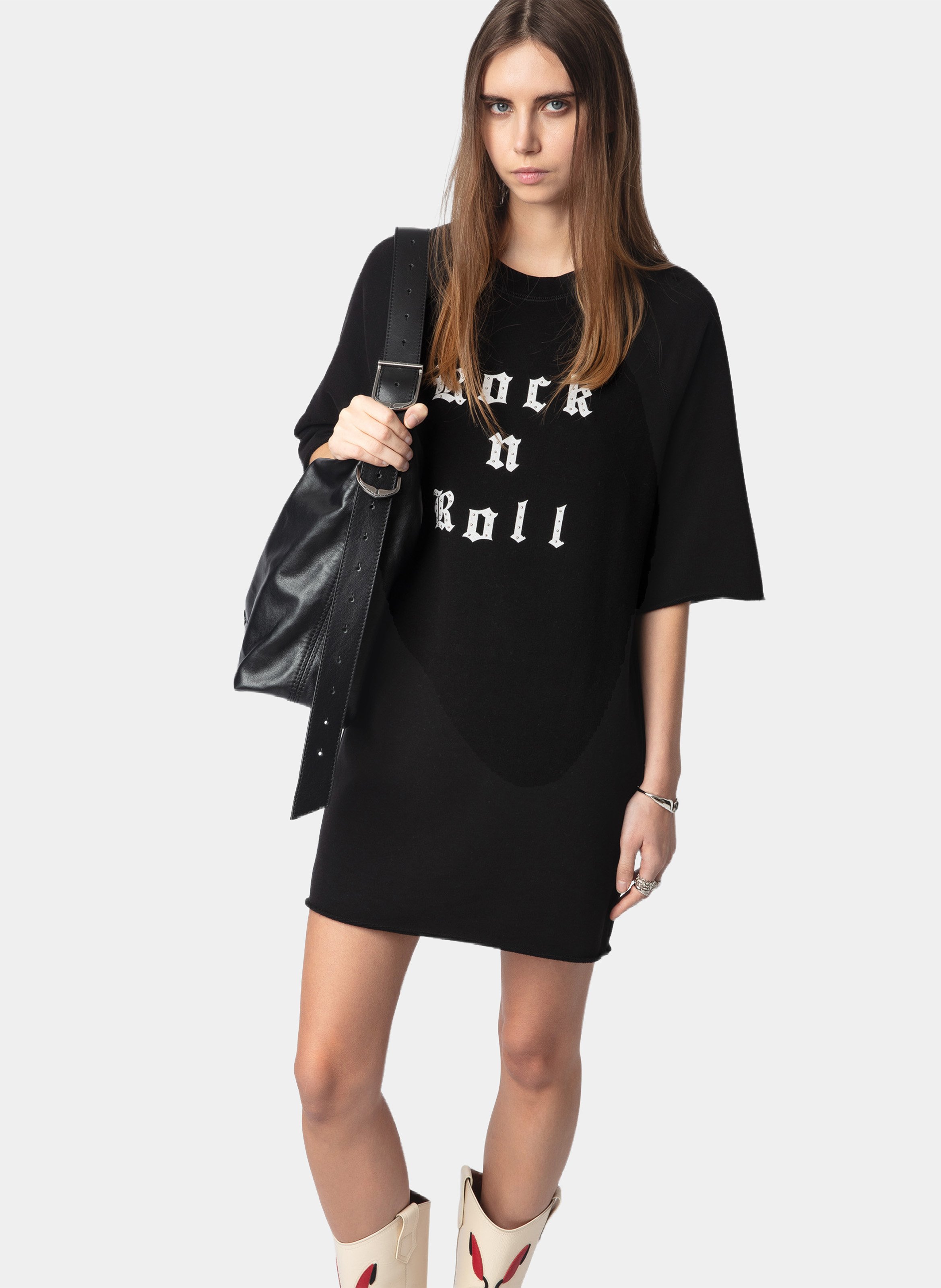 Kurzes T-Shirt-Kleid mit Aufschrift ZADIG&VOLTAIRE Schwarz