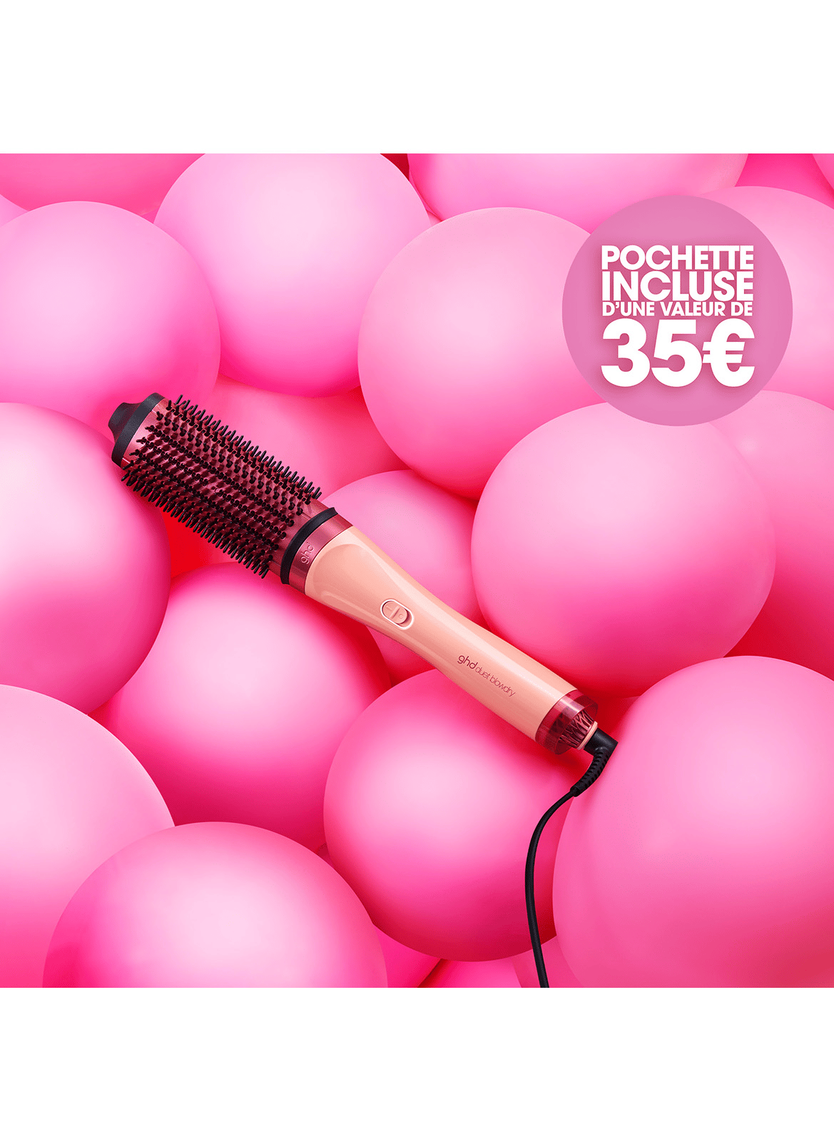 Duet Blowdry Brush - Jelly Collection GHD Pêche acidulé