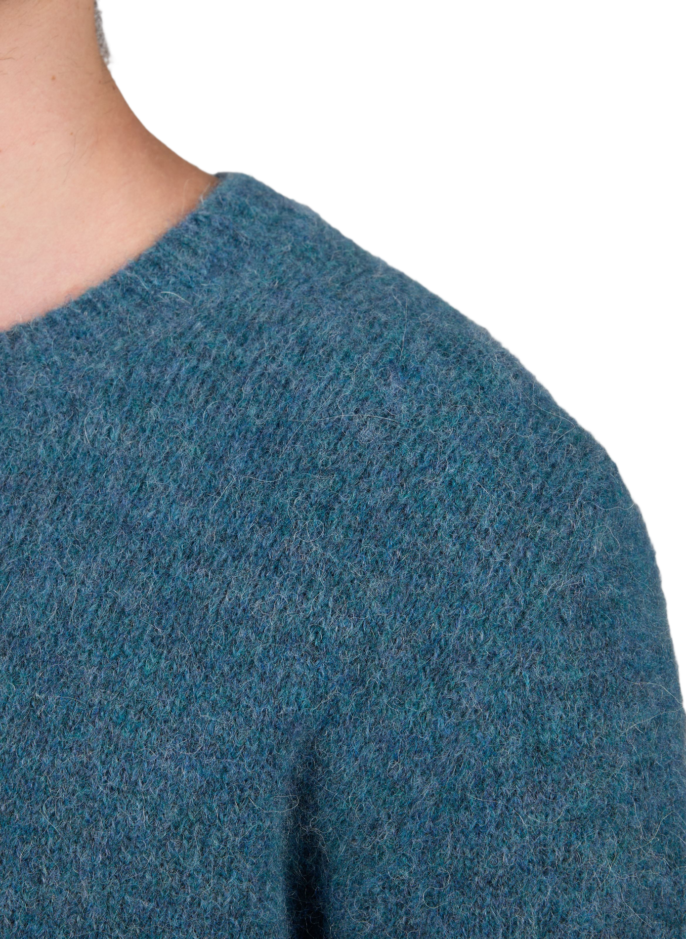 Round-neck alpaca blend sweater. SAISON 1865 Blue