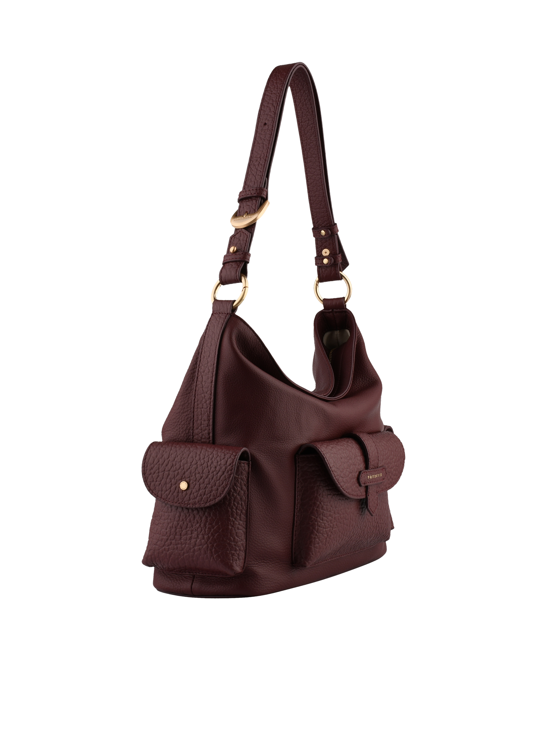 Calfskin leather shoulder bag | Red POURCHET Women