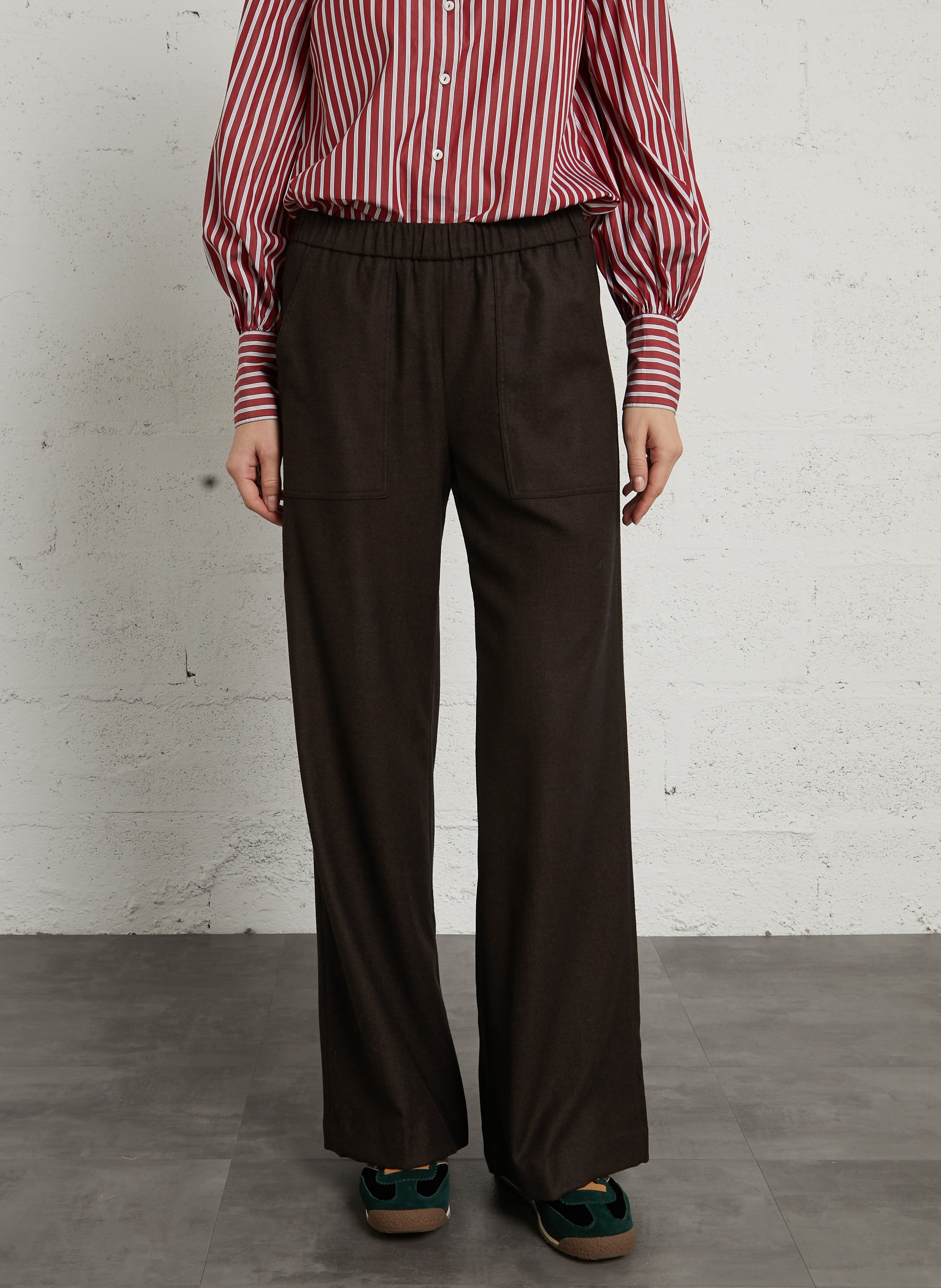 Wide-leg wool-blend pants DIEGA