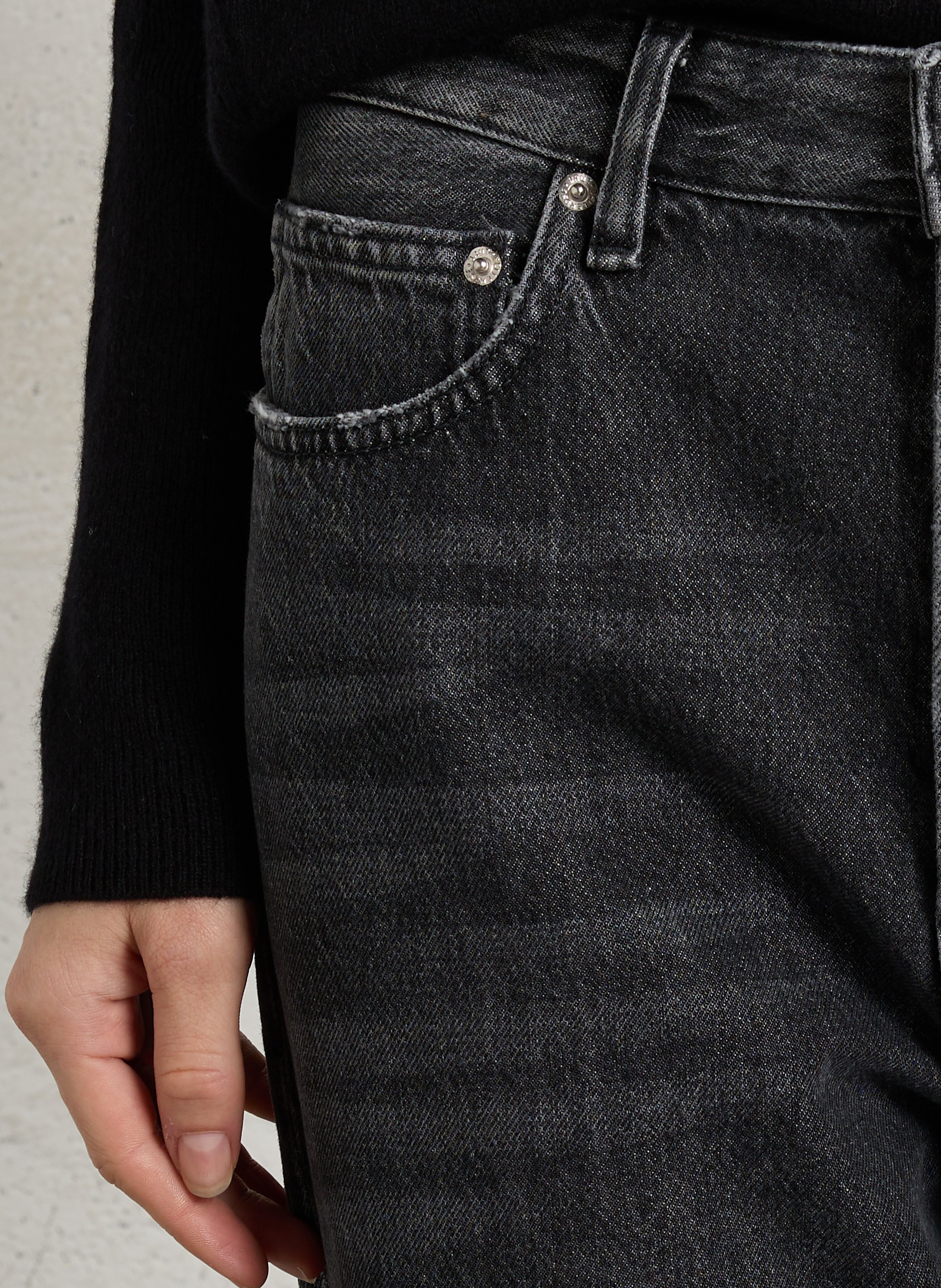 Jean large délavé en coton BELLEROSE Noir