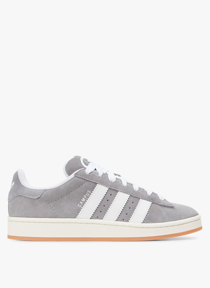 Adidas grey leather sales trainers