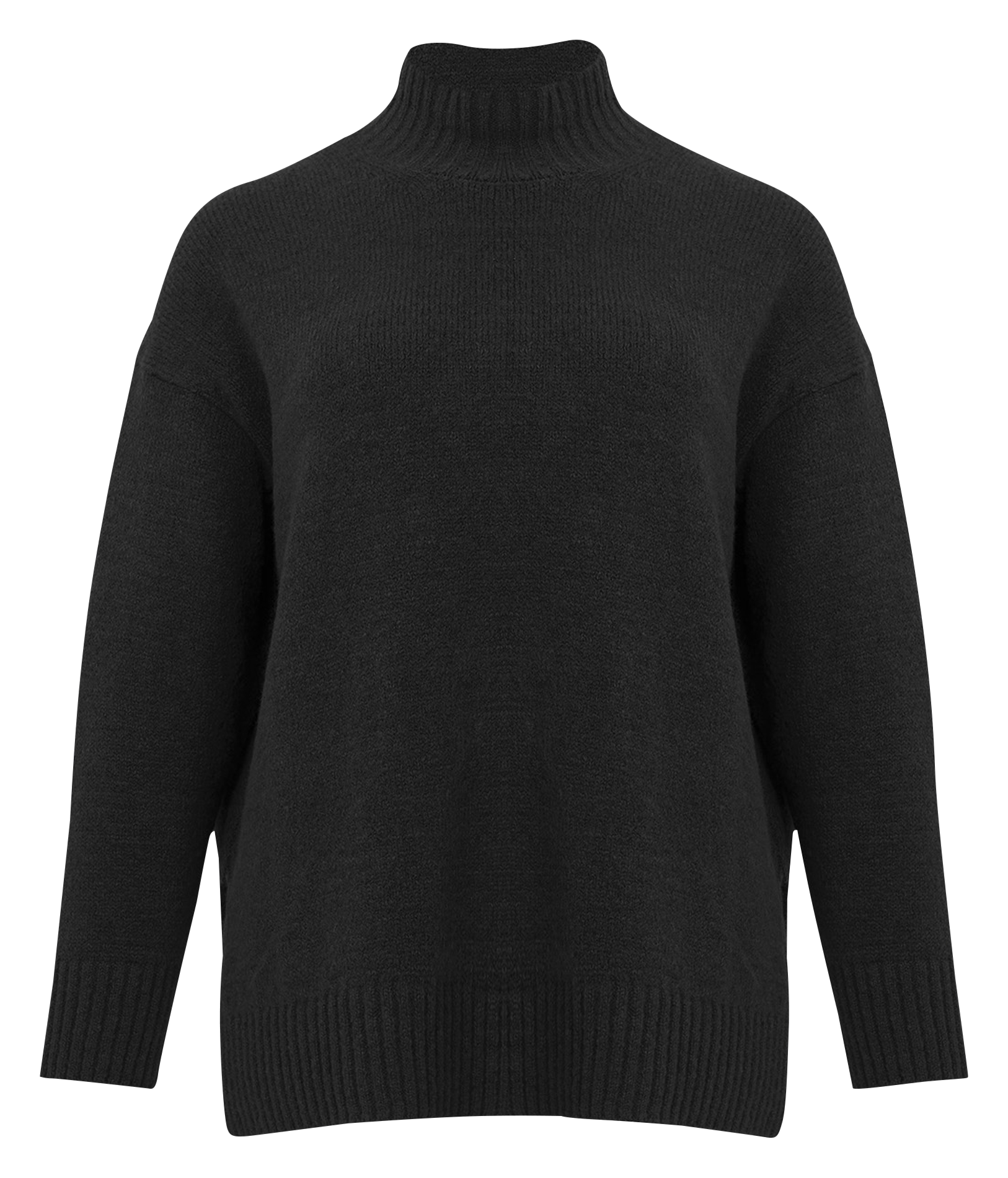 H&m Jersey Oversize Negro Cuello Alto Cuello Vuelto Jersey