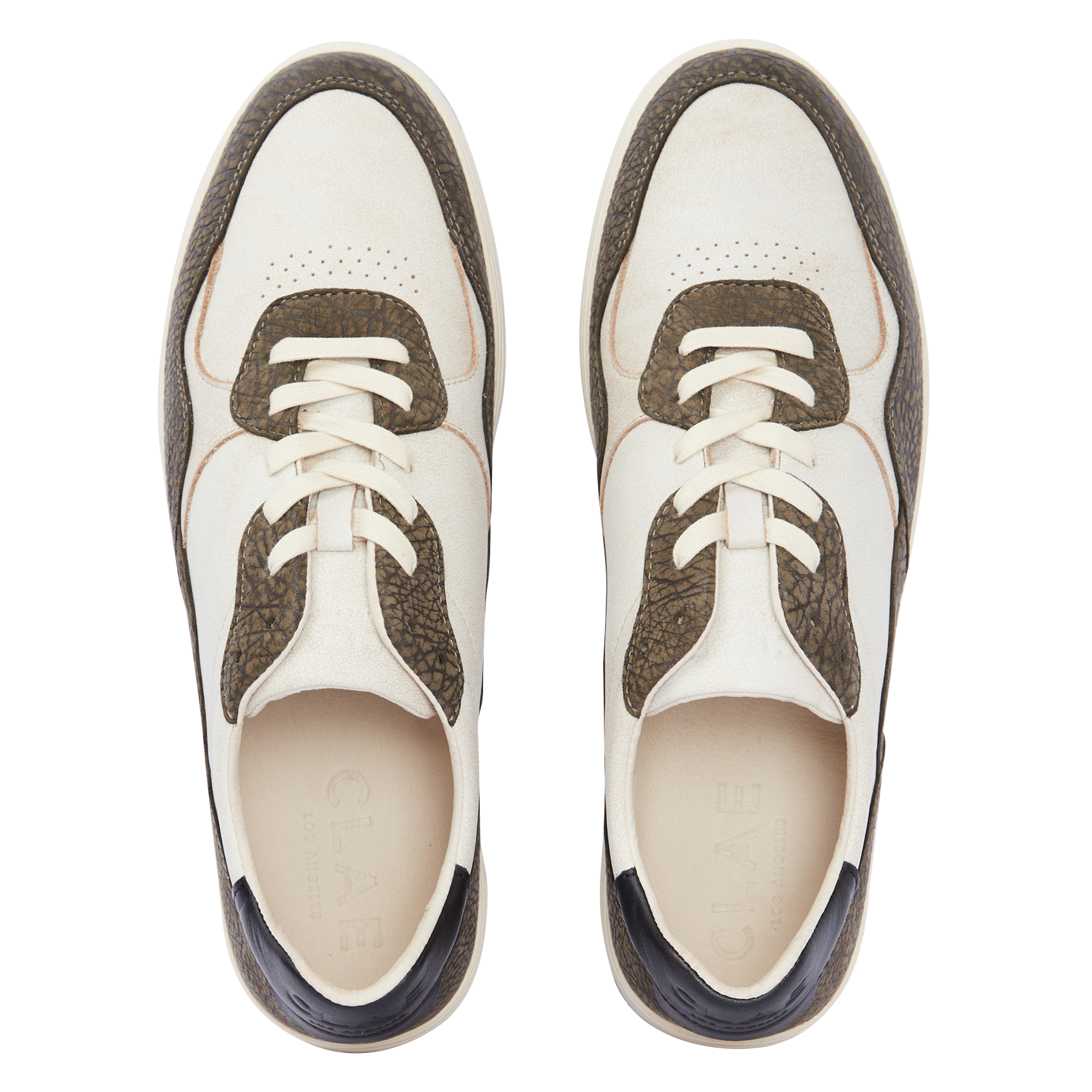 Low-top leather trainers CLAE Beige