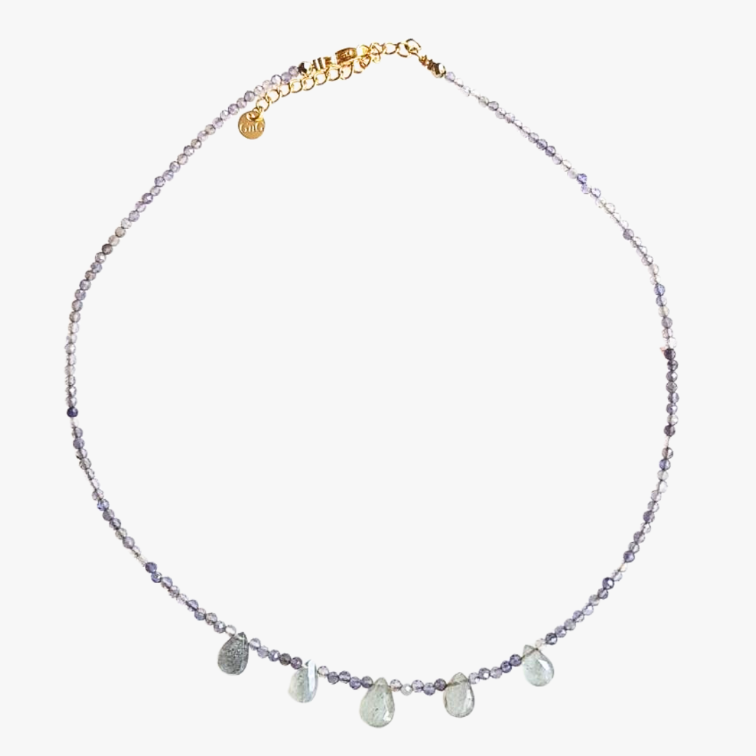 Iolite and labradorite necklace GINANDGER Purple